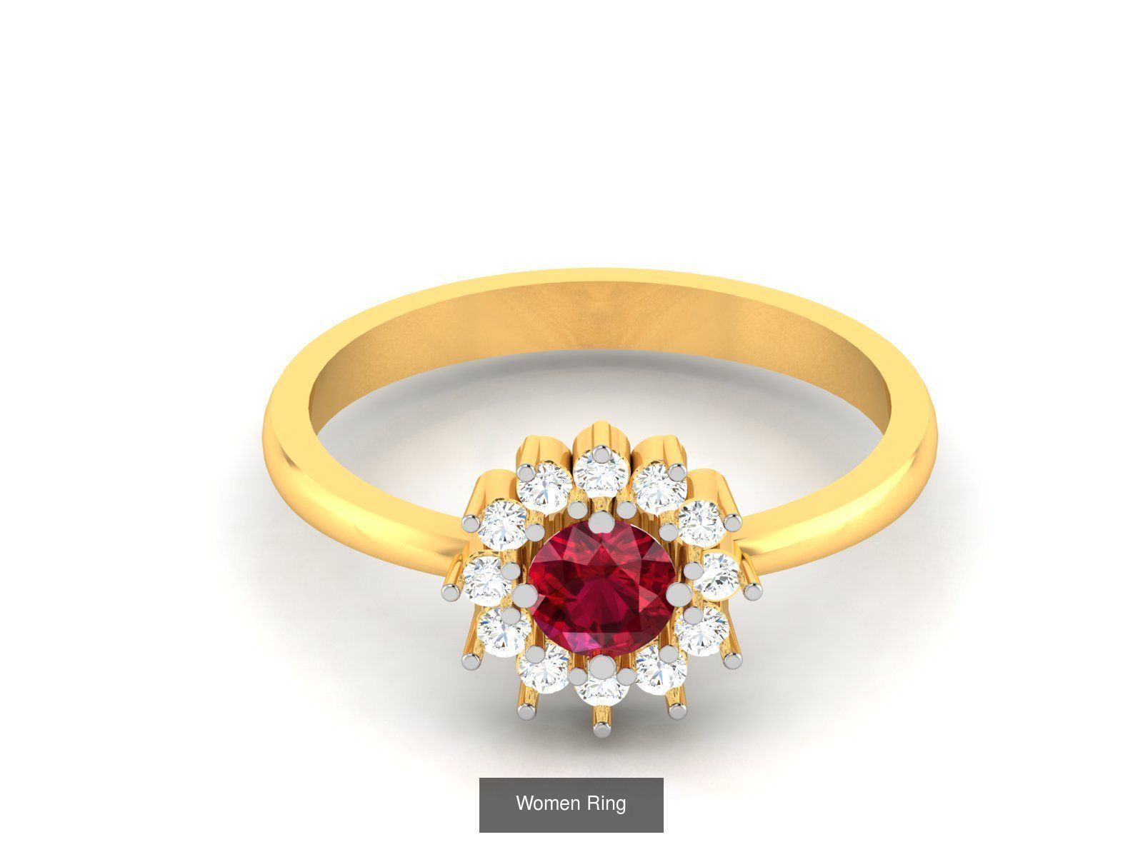 55 Ruby Cocktail Ring  3D Model Collection_12