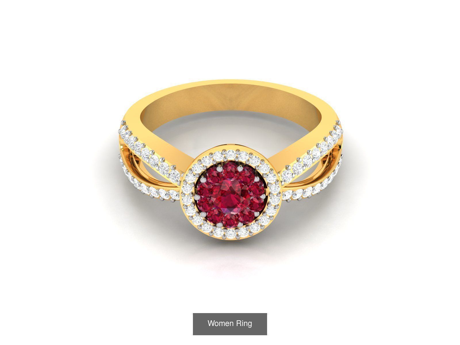 55 Ruby Cocktail Ring  3D Model Collection_40