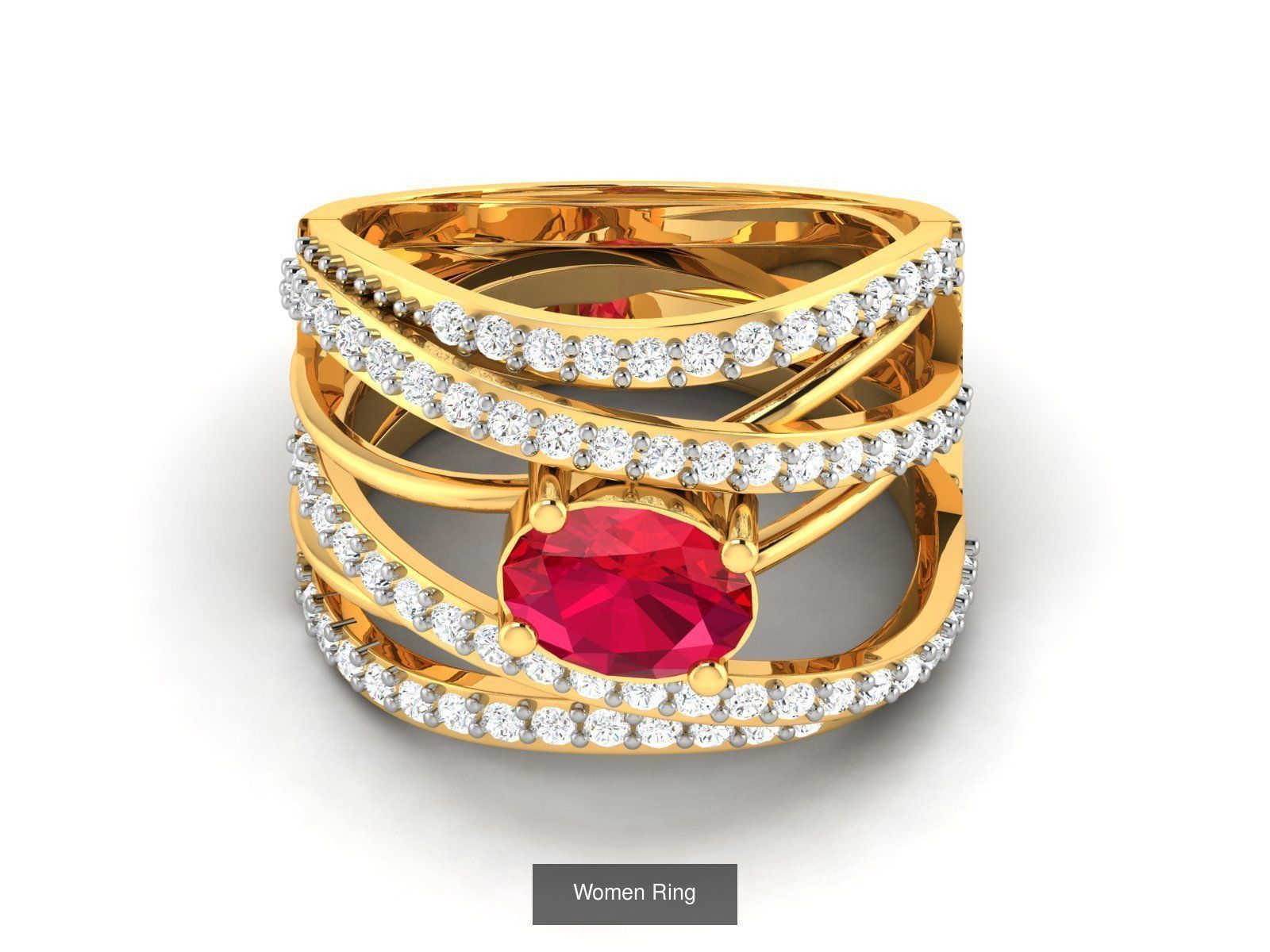 55 Ruby Cocktail Ring  3D Model Collection_44
