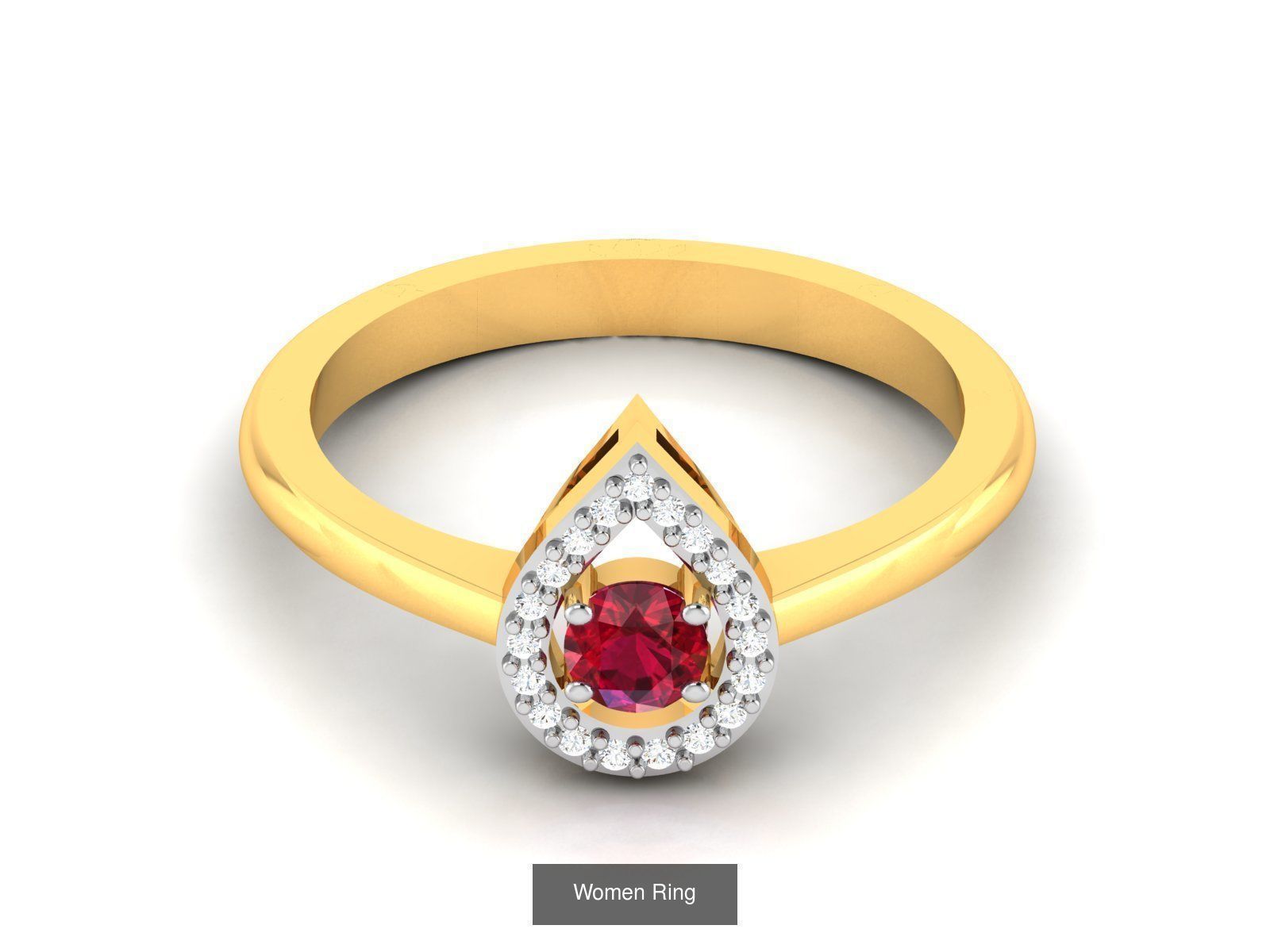 55 Ruby Cocktail Ring  3D Model Collection_24
