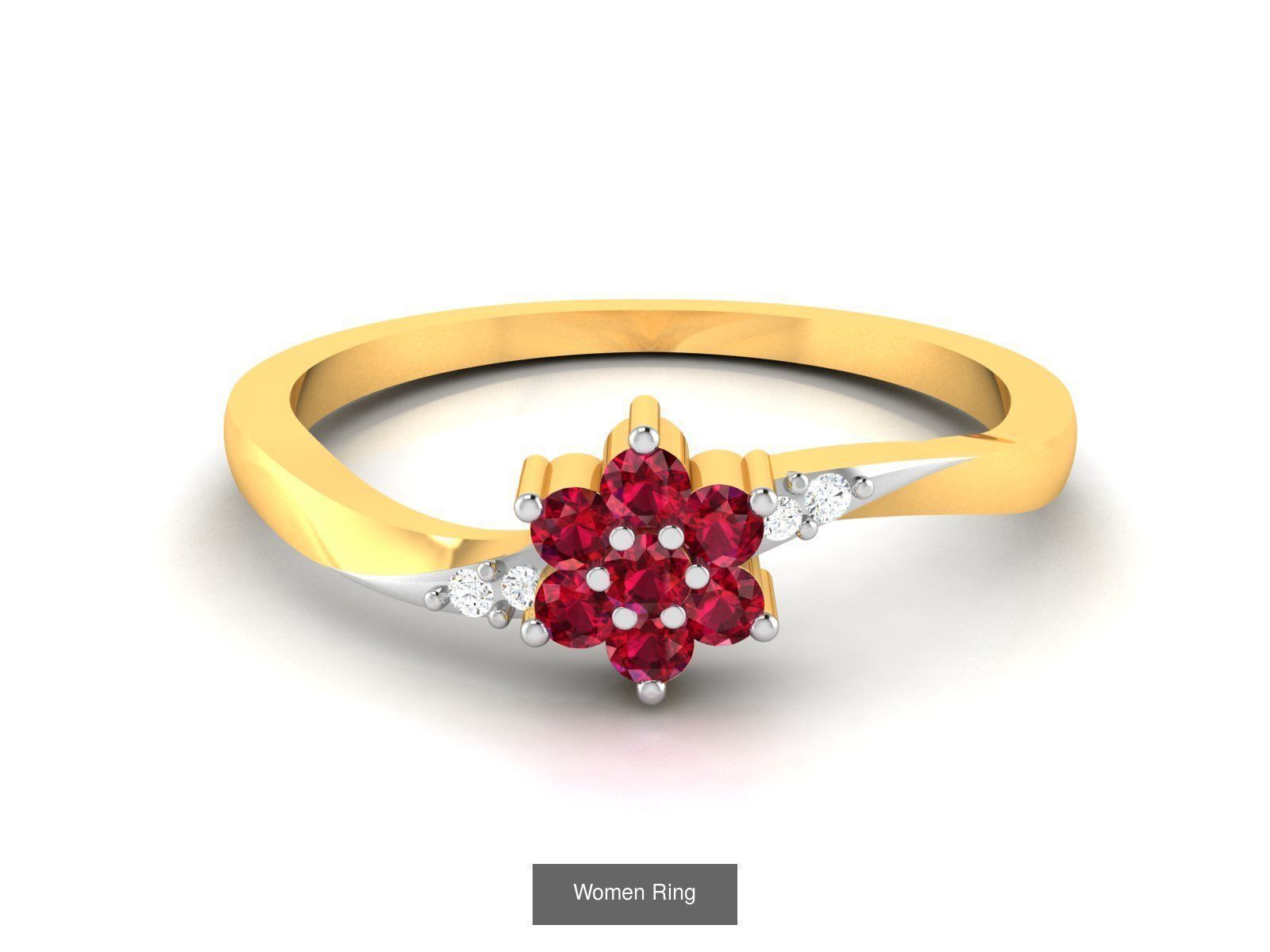 55 Ruby Cocktail Ring  3D Model Collection_6
