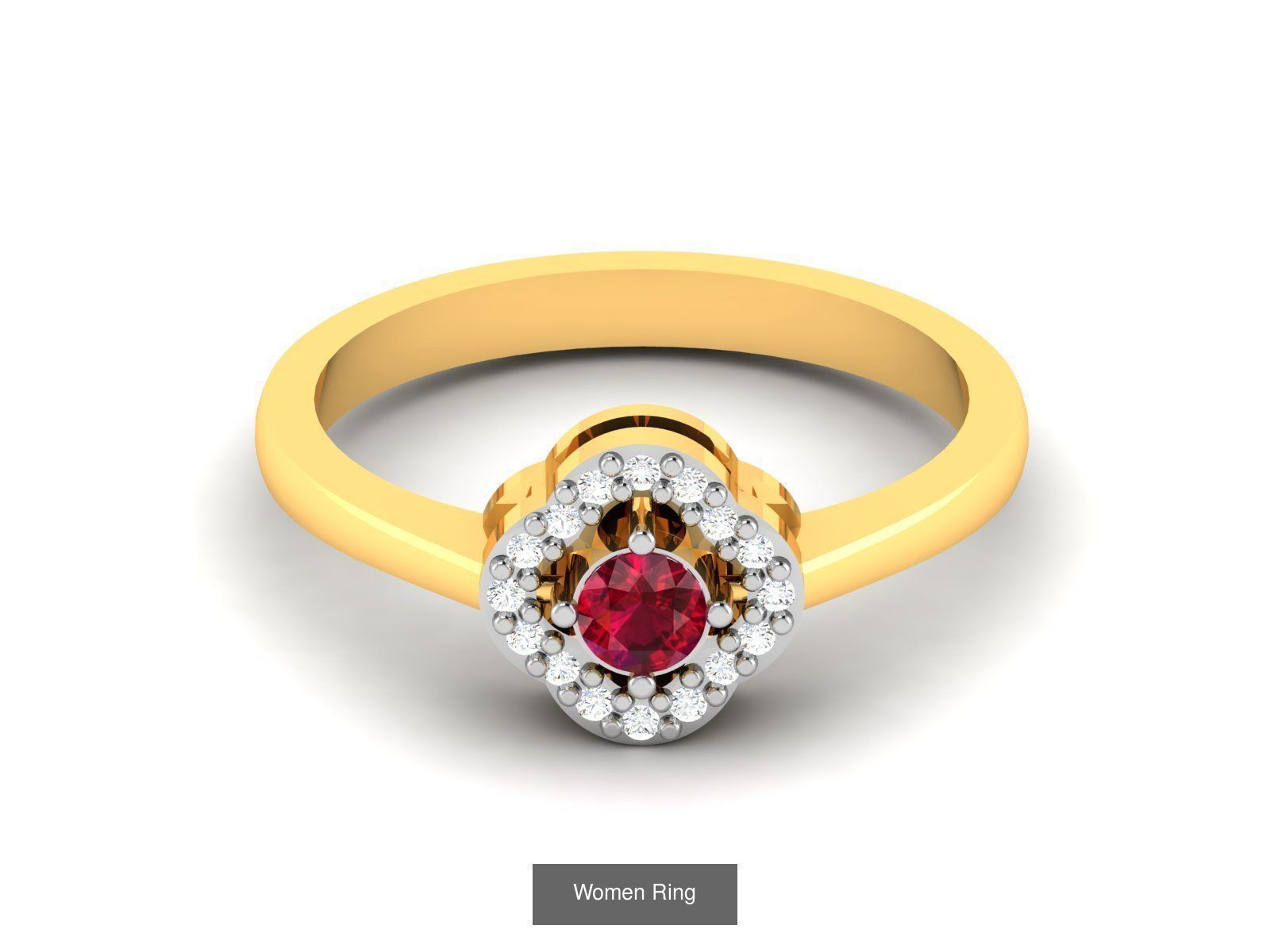 55 Ruby Cocktail Ring  3D Model Collection_23
