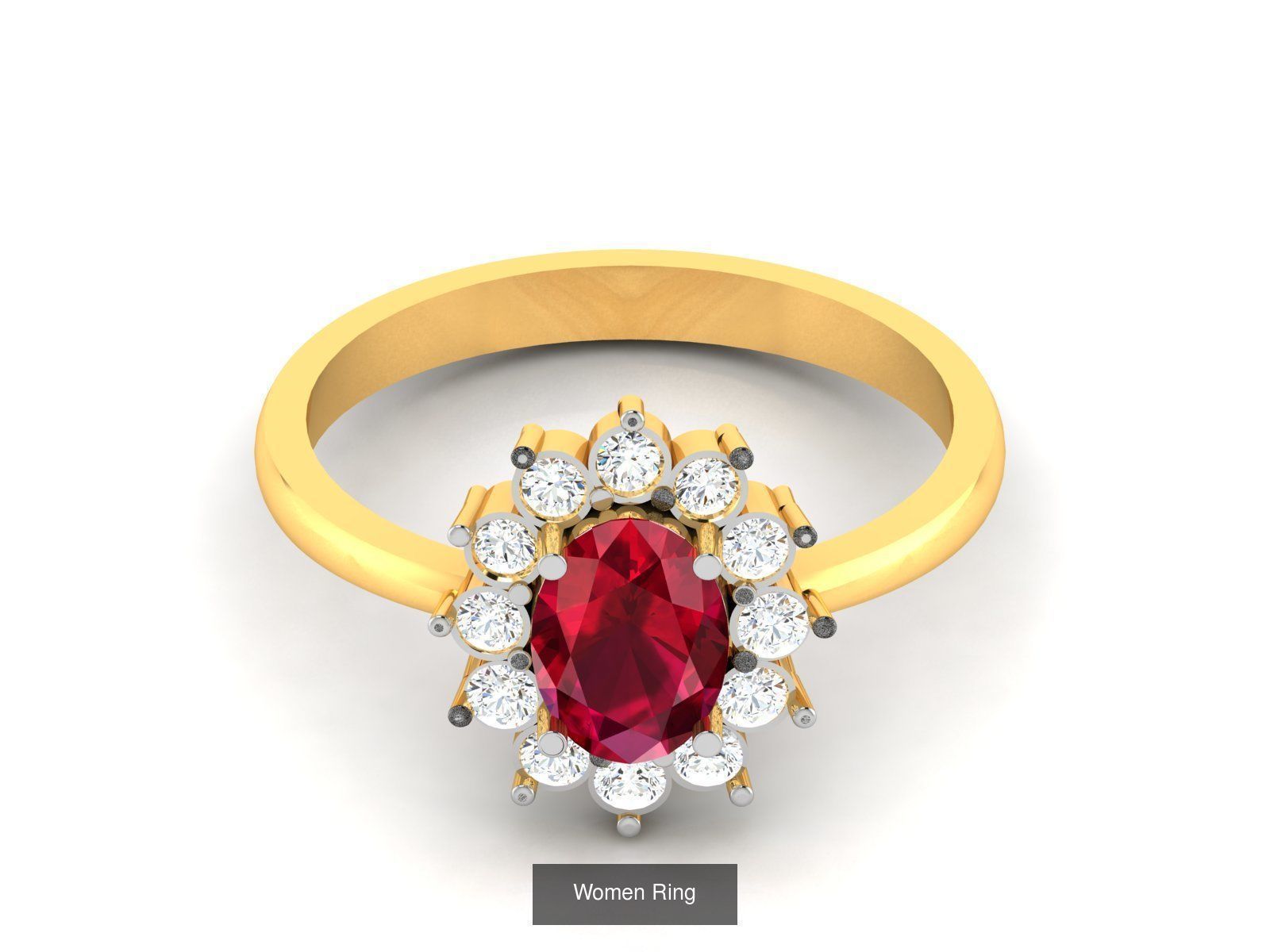 55 Ruby Cocktail Ring  3D Model Collection_13