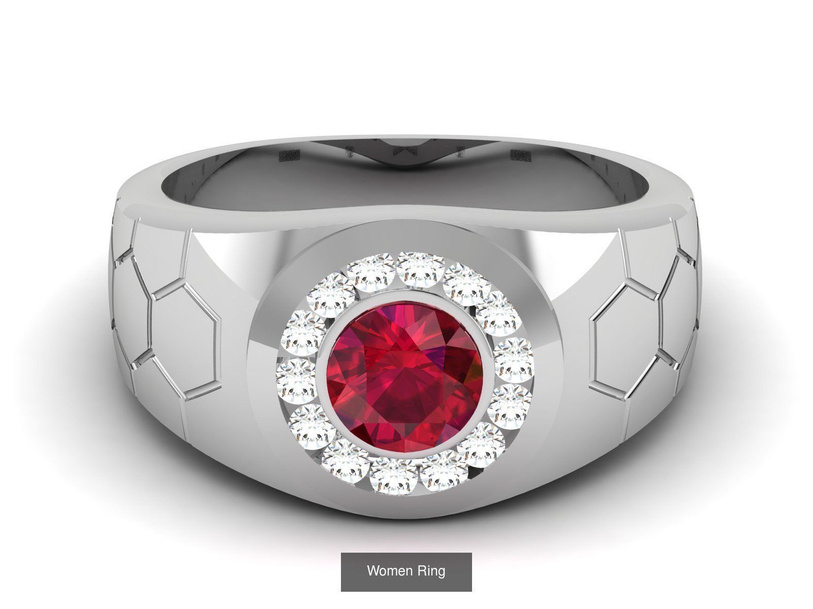 55 Ruby Cocktail Ring  3D Model Collection_25