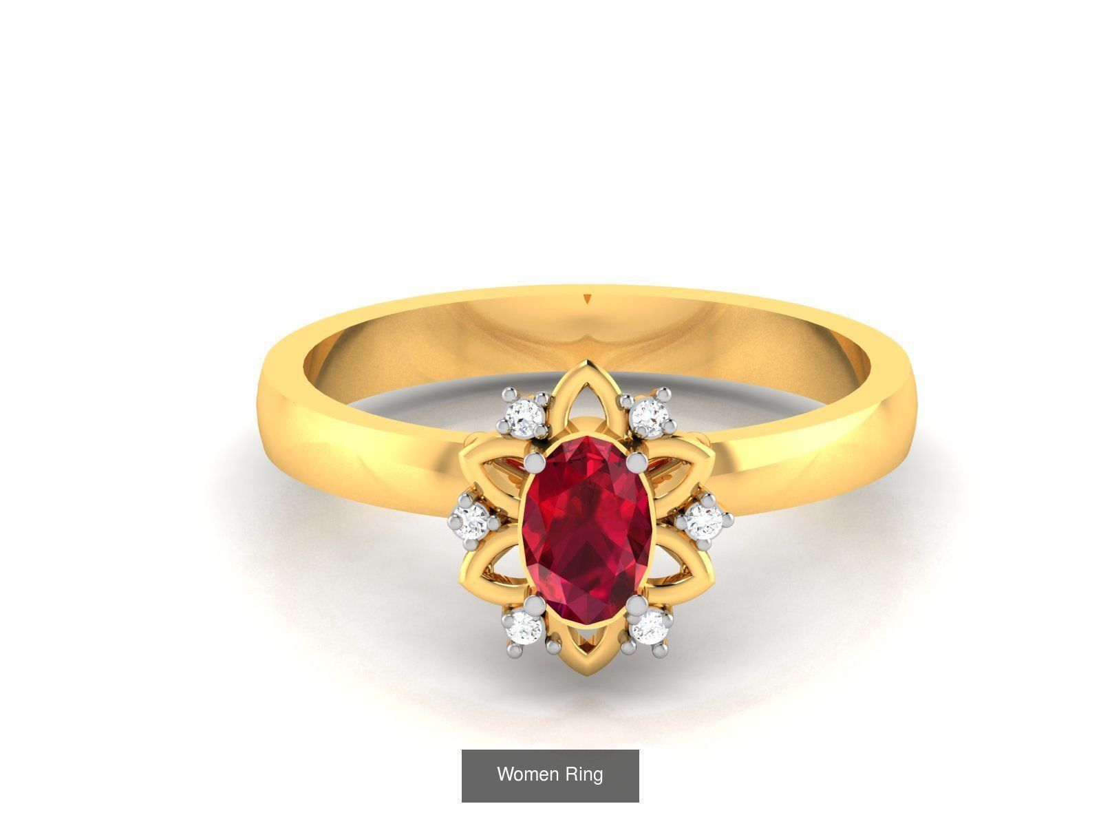 55 Ruby Cocktail Ring  3D Model Collection_34