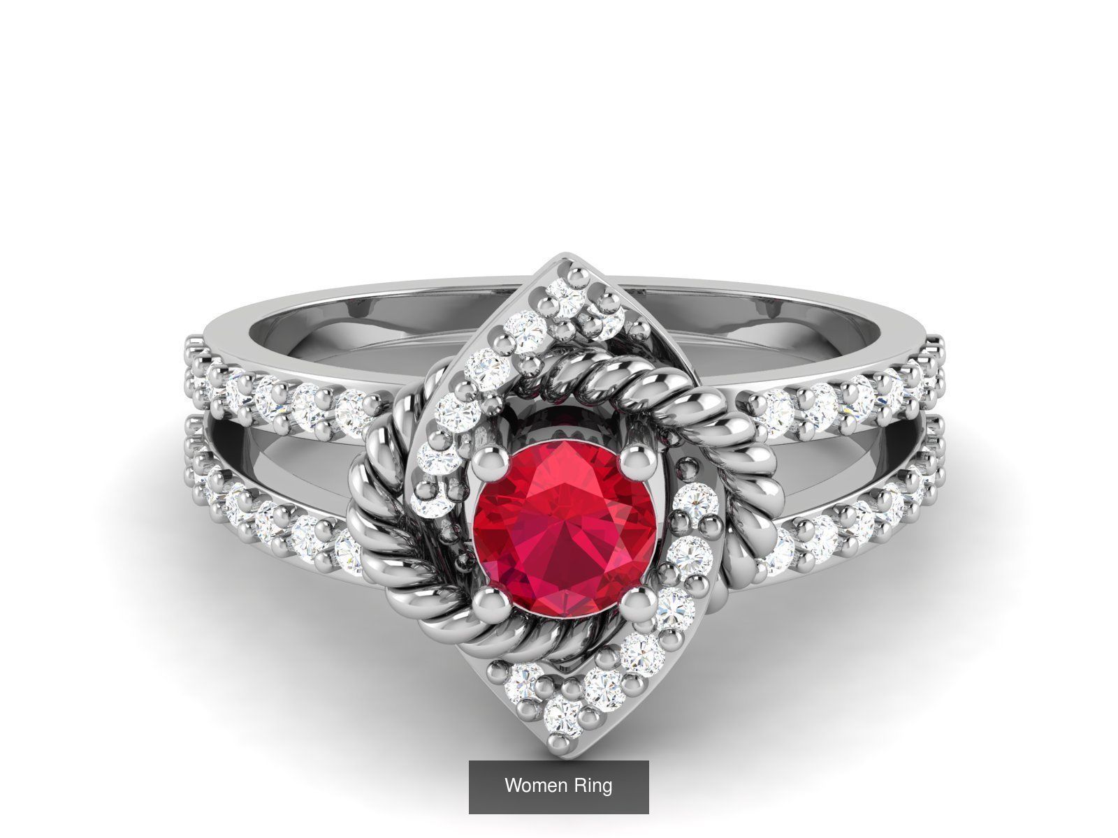 55 Ruby Cocktail Ring  3D Model Collection_56