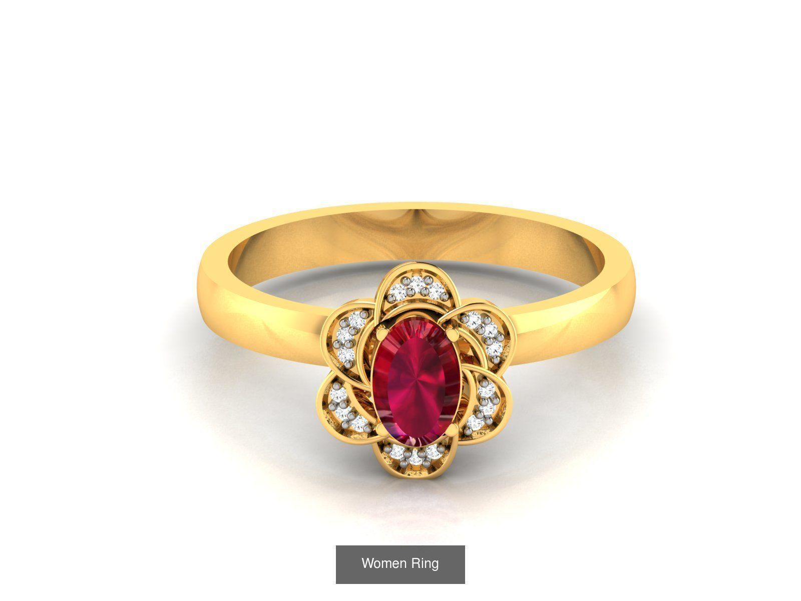55 Ruby Cocktail Ring  3D Model Collection_33