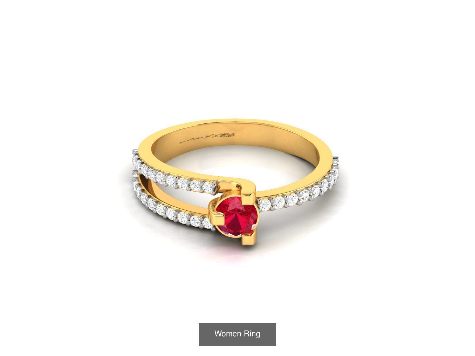55 Ruby Cocktail Ring  3D Model Collection_54