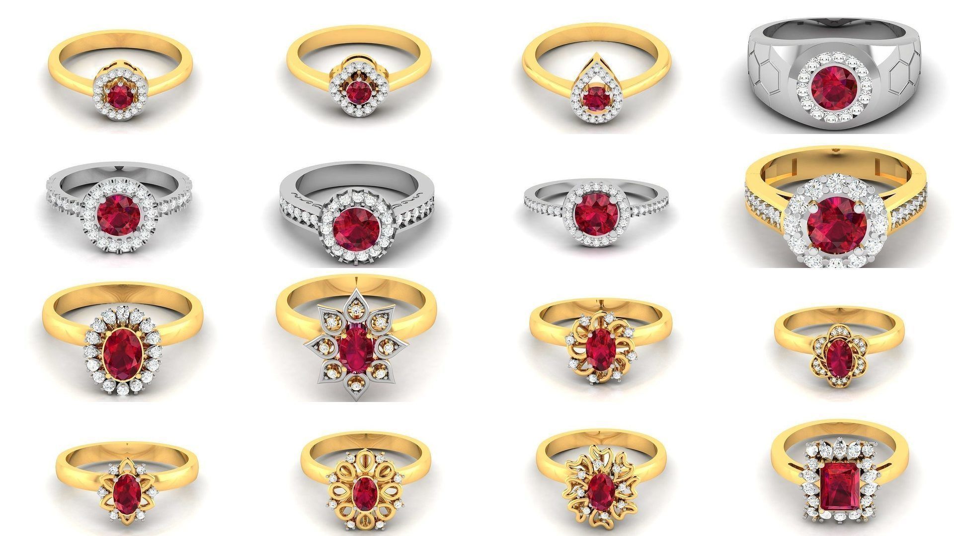 55 Ruby Cocktail Ring  3D Model Collection_1