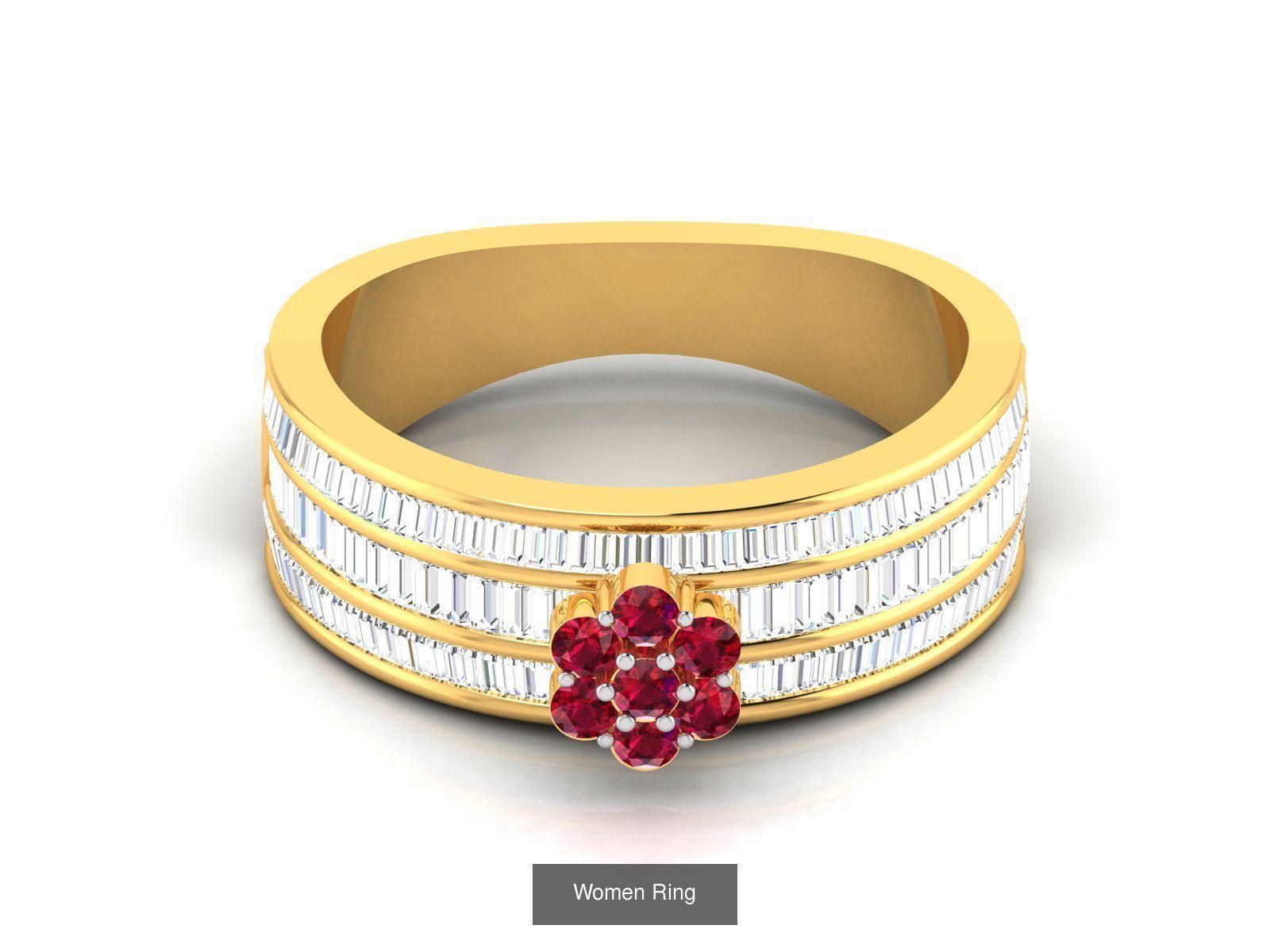 55 Ruby Cocktail Ring  3D Model Collection_7