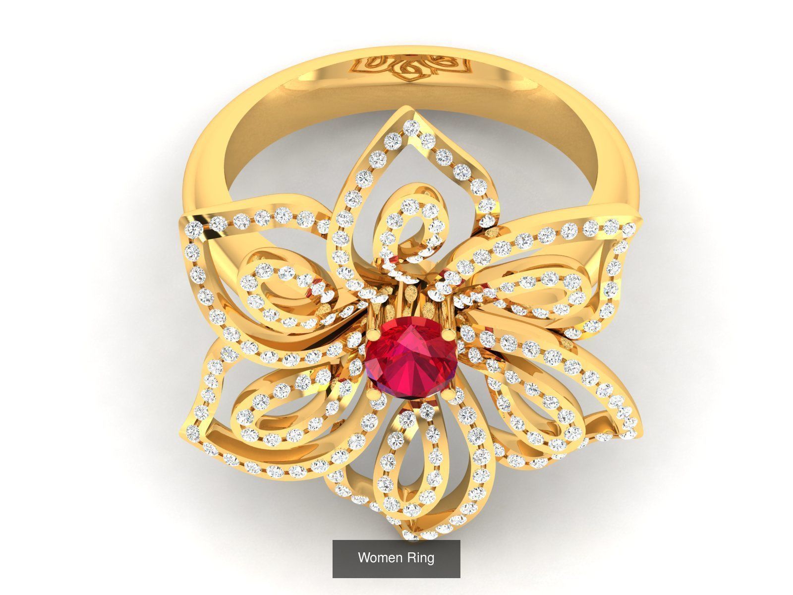 55 Ruby Cocktail Ring  3D Model Collection_48