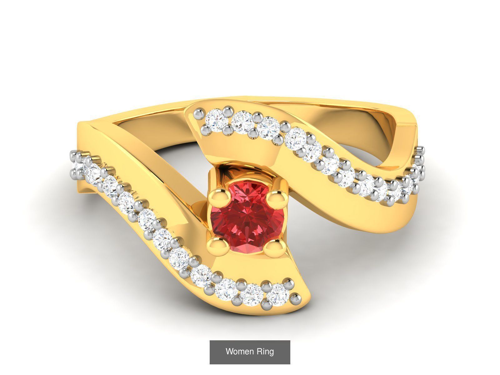55 Ruby Cocktail Ring  3D Model Collection_58