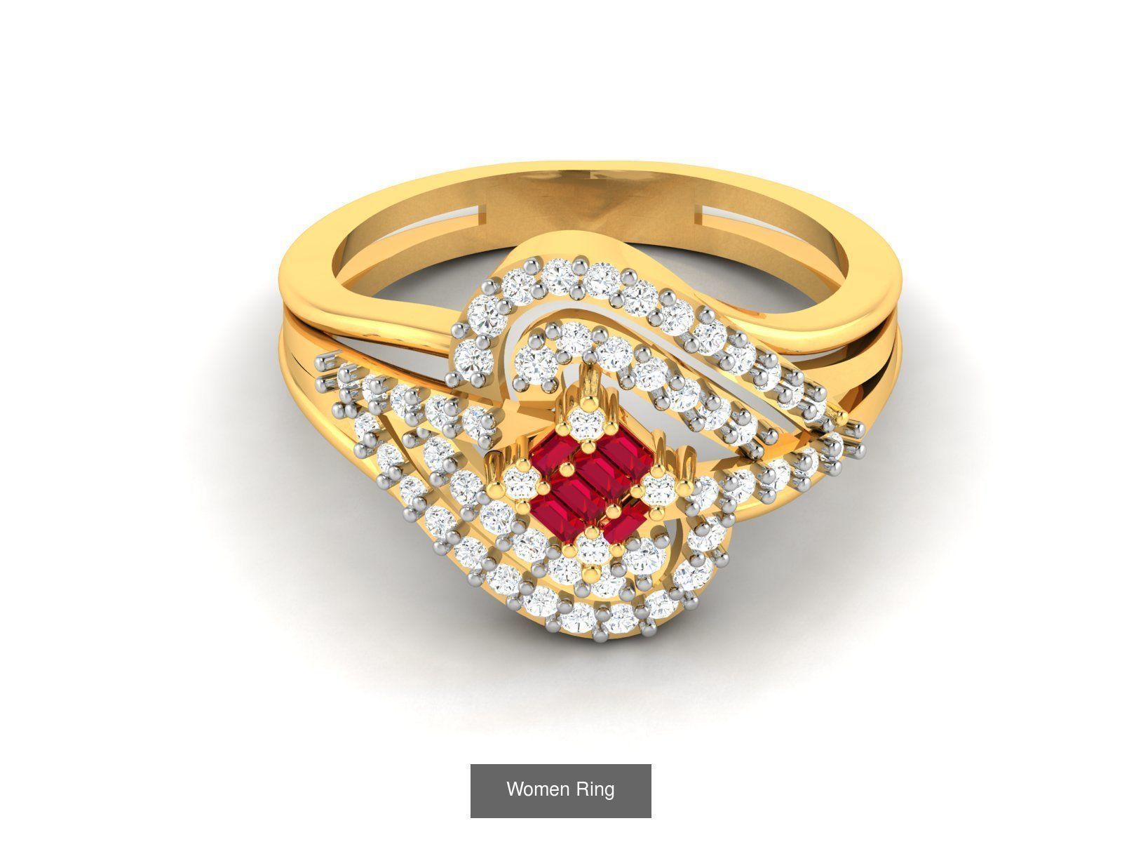 55 Ruby Cocktail Ring  3D Model Collection_46