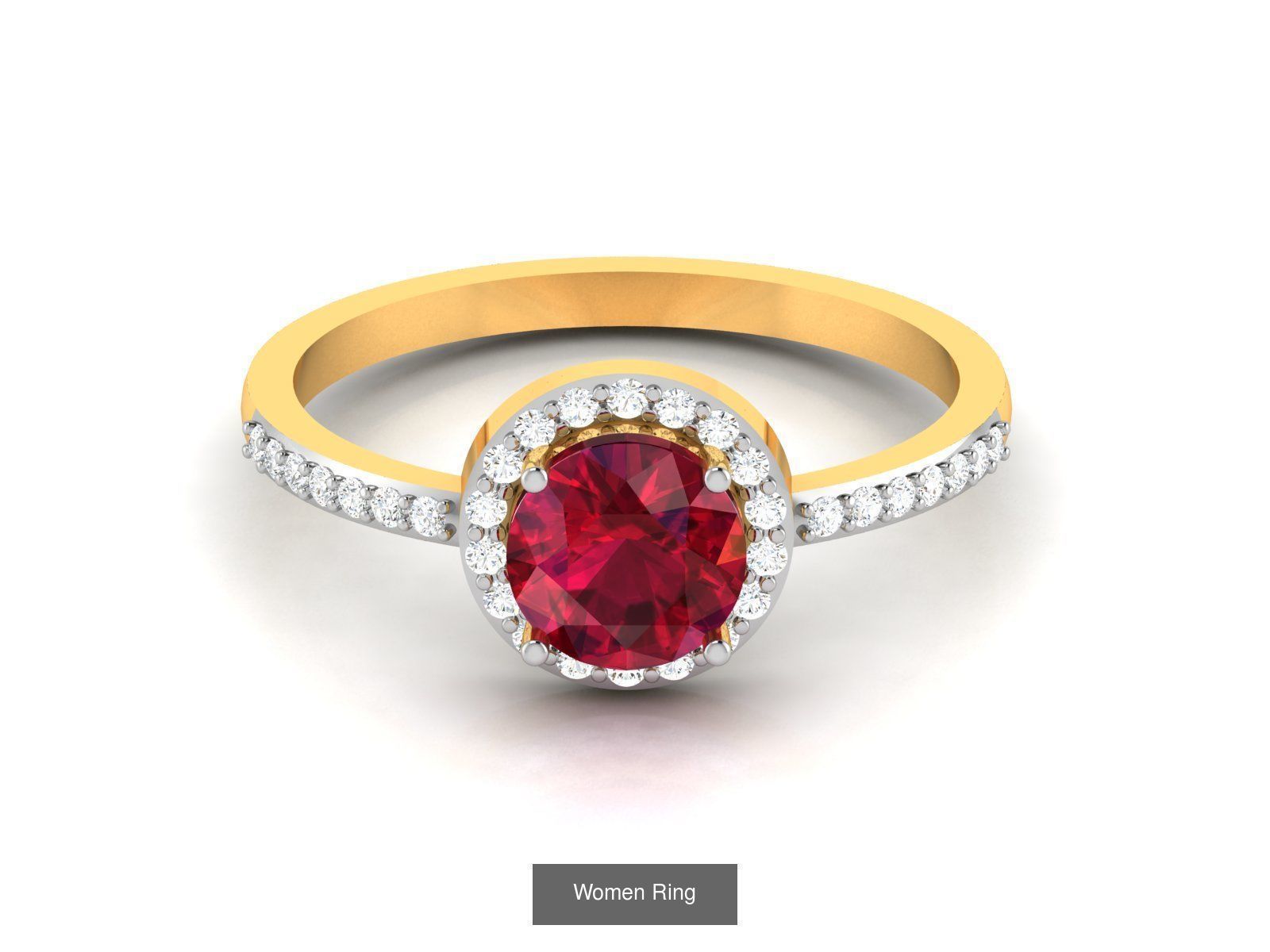 55 Ruby Cocktail Ring  3D Model Collection_14