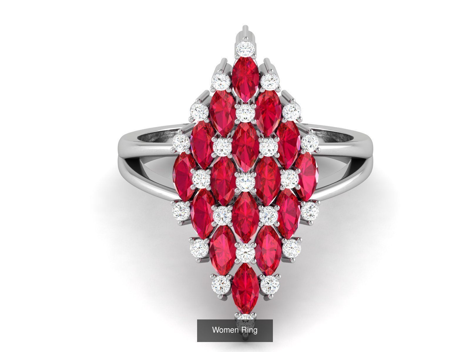 55 Ruby Cocktail Ring  3D Model Collection_60