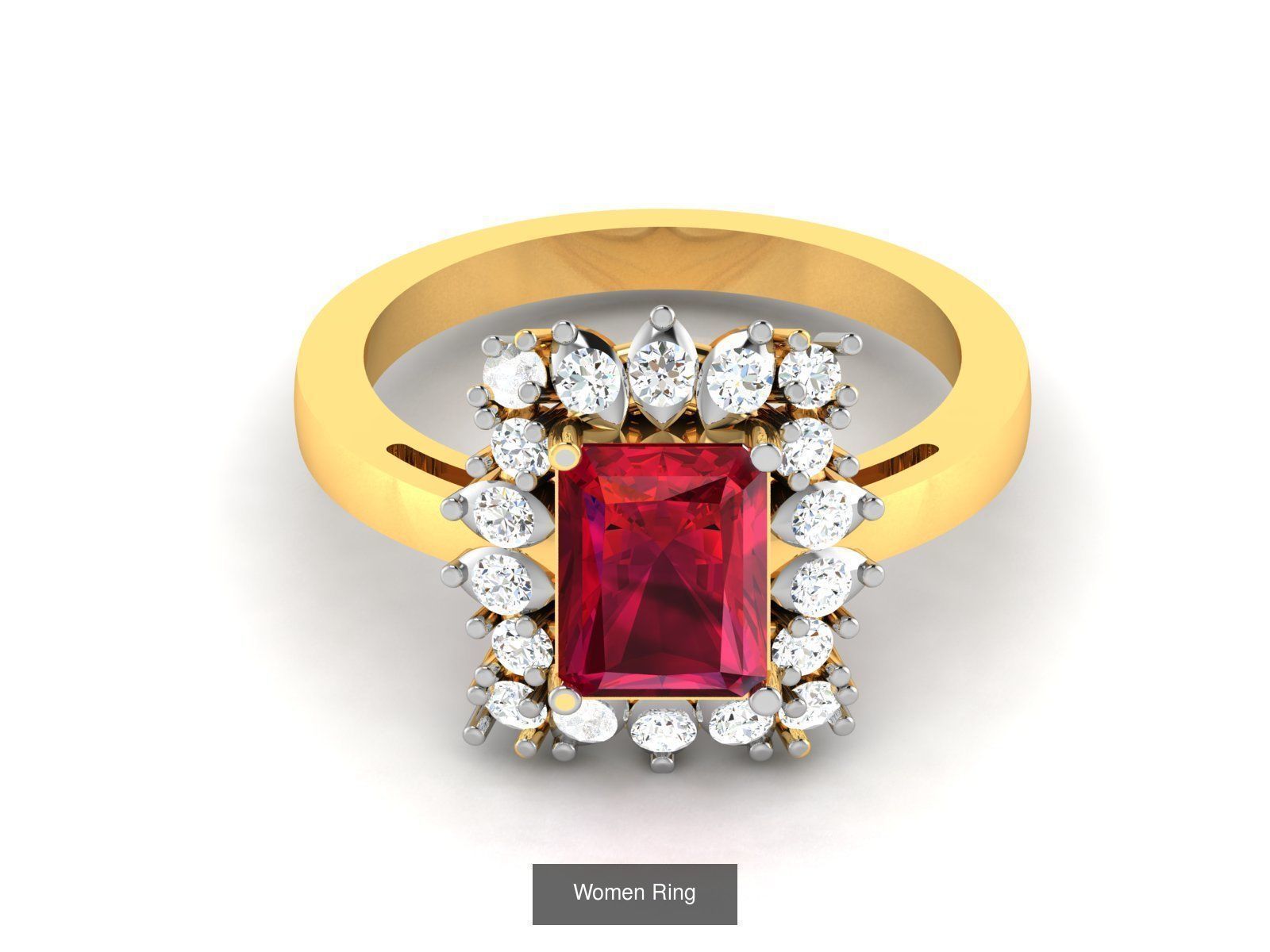 55 Ruby Cocktail Ring  3D Model Collection_37