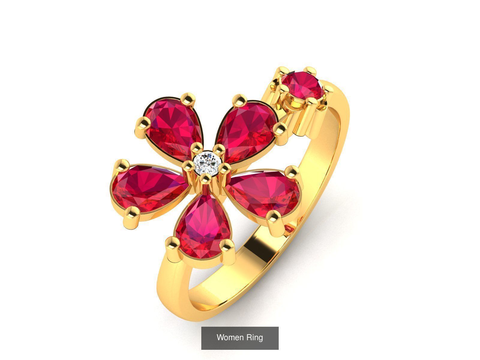 55 Ruby Cocktail Ring  3D Model Collection_59