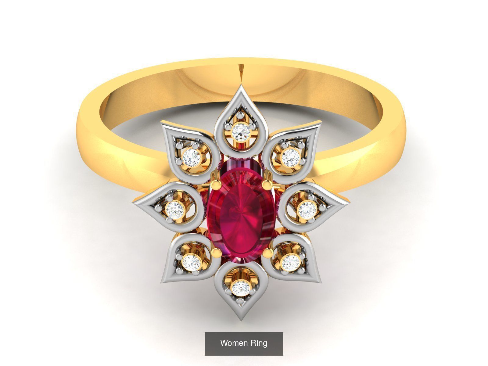 55 Ruby Cocktail Ring  3D Model Collection_31