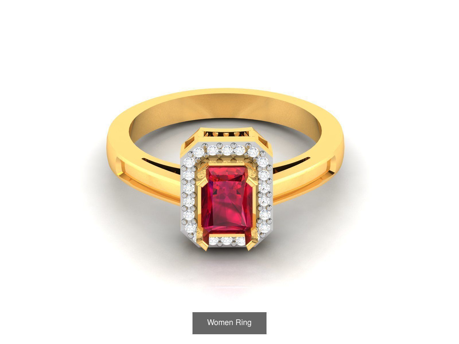 55 Ruby Cocktail Ring  3D Model Collection_16