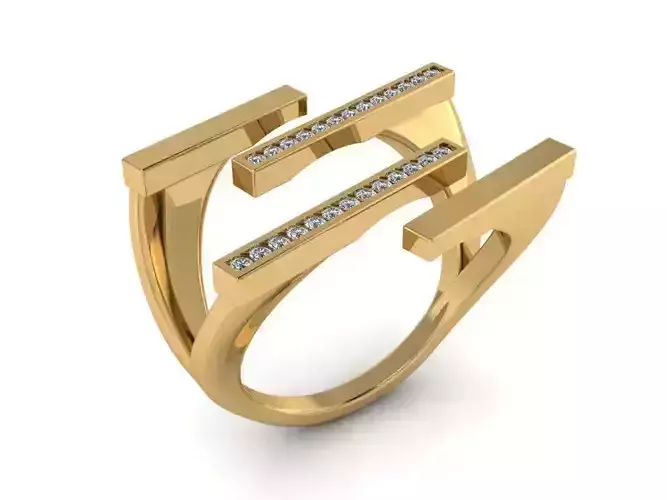 4 row fashion diamond ring 622