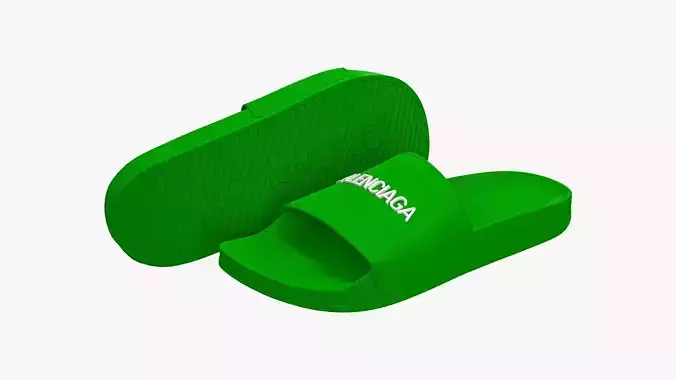 Balenciaga Slide Sandals Green