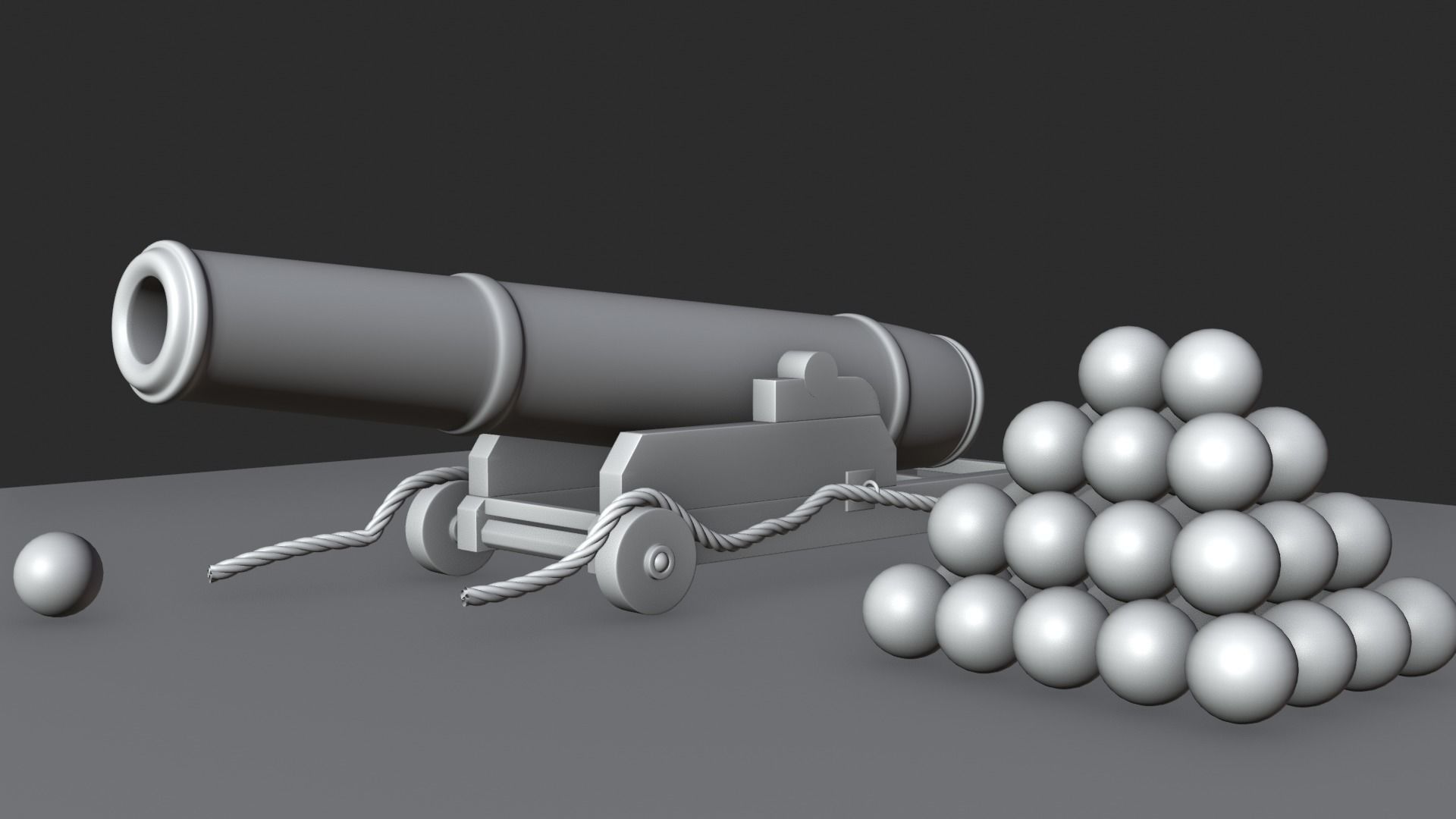 fire cannon  Low-poly 3D model_2