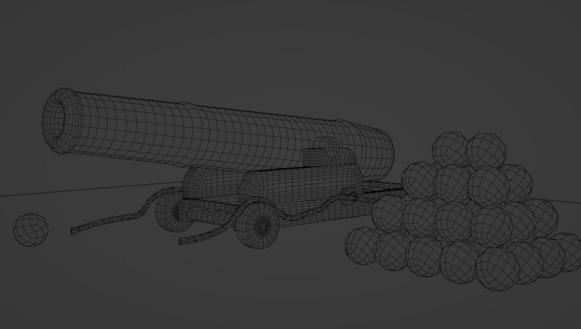 fire cannon  Low-poly 3D model_5