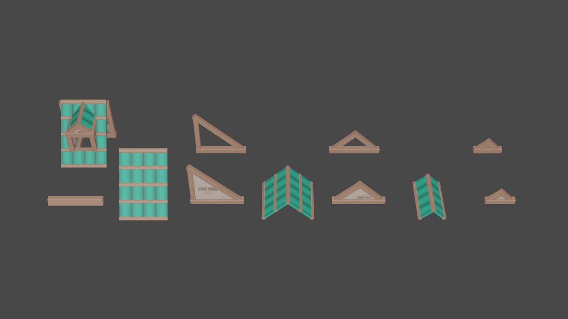 Medieval house set    Low-poly Low-poly 3D model_11