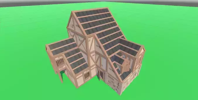 Medieval house set    Low-poly Low-poly 3D model