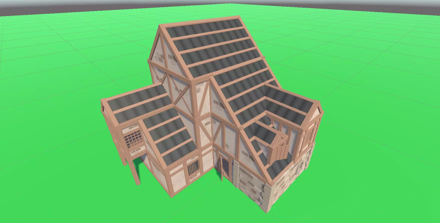 Medieval house set    Low-poly Low-poly 3D model_0