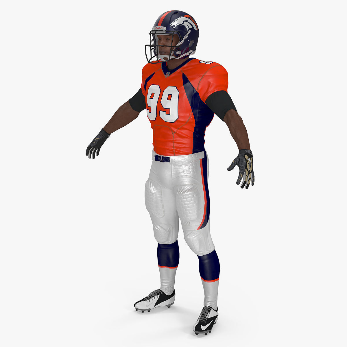 Denver Broncos American Football Player Fur 3D model