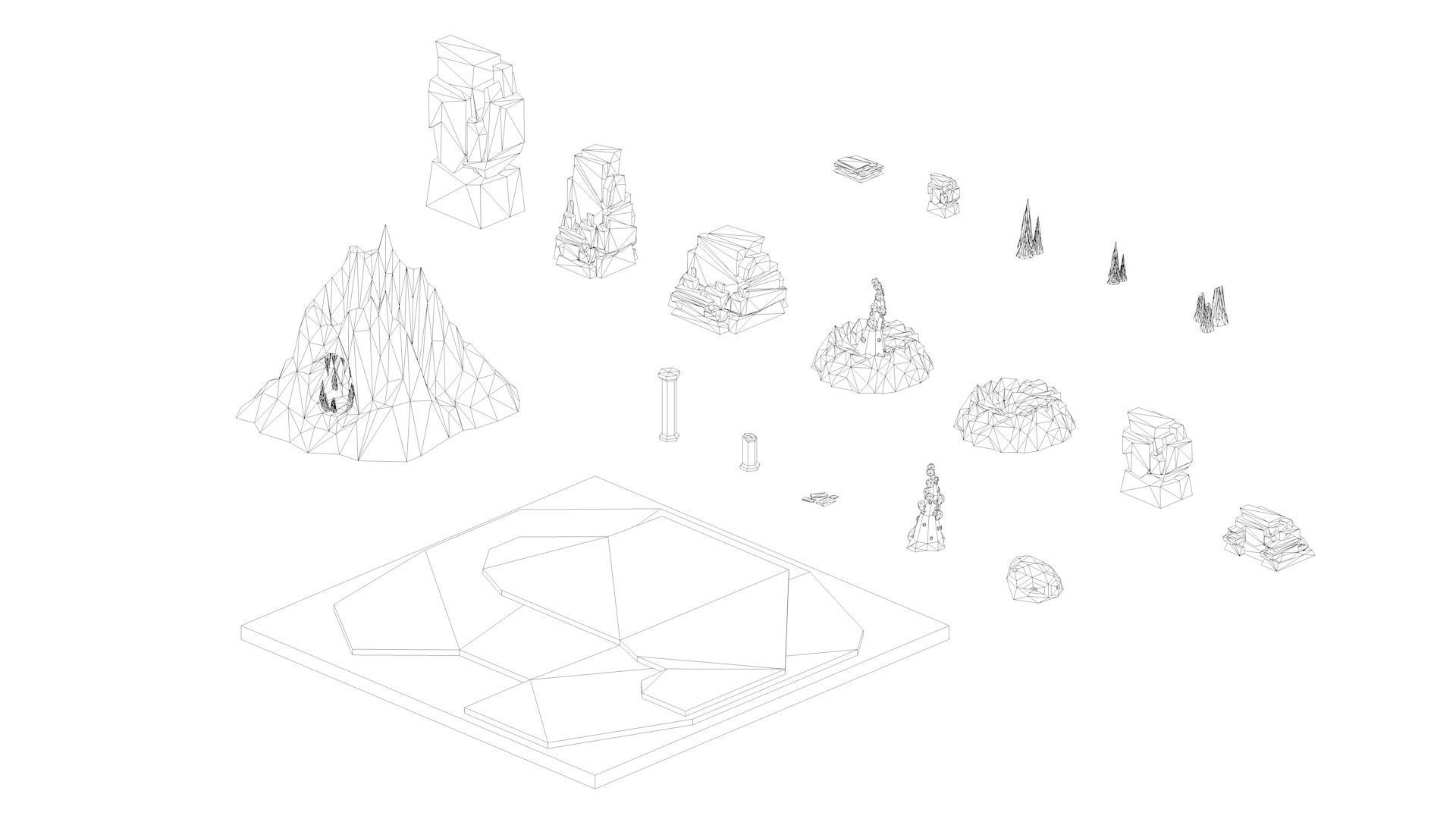 Low Poly Space Alien Worlds 3D Asset Pack Low-poly 3D model_27