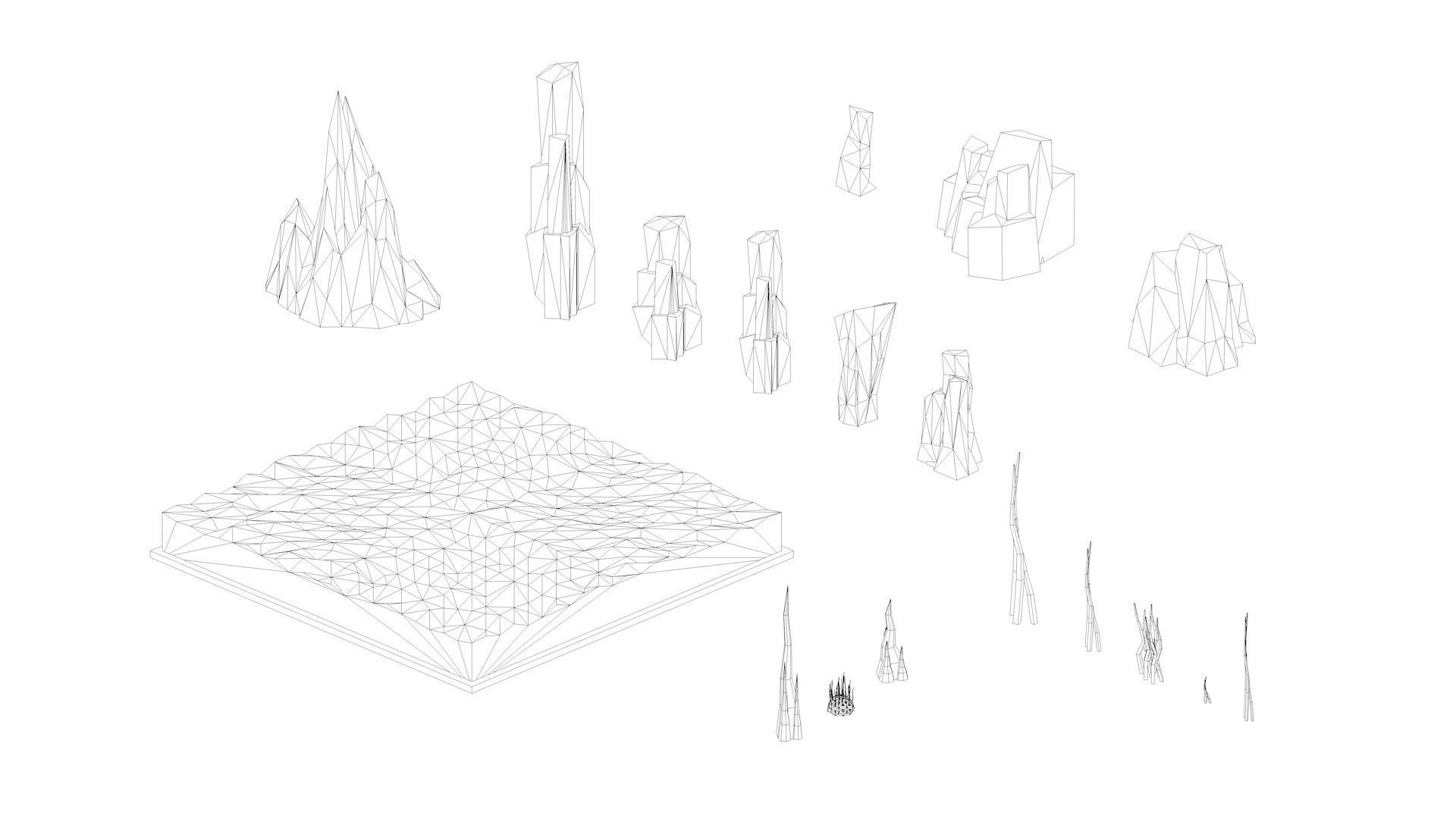 Low Poly Space Alien Worlds 3D Asset Pack Low-poly 3D model_28