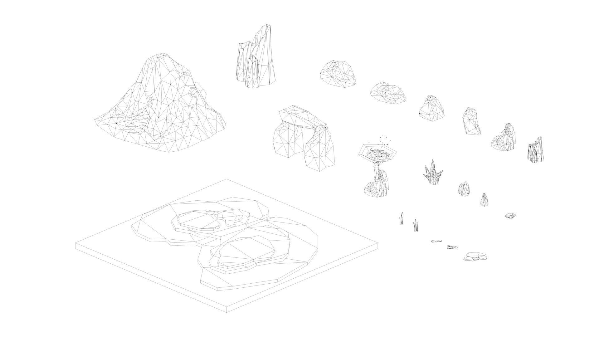 Low Poly Space Alien Worlds 3D Asset Pack Low-poly 3D model_26