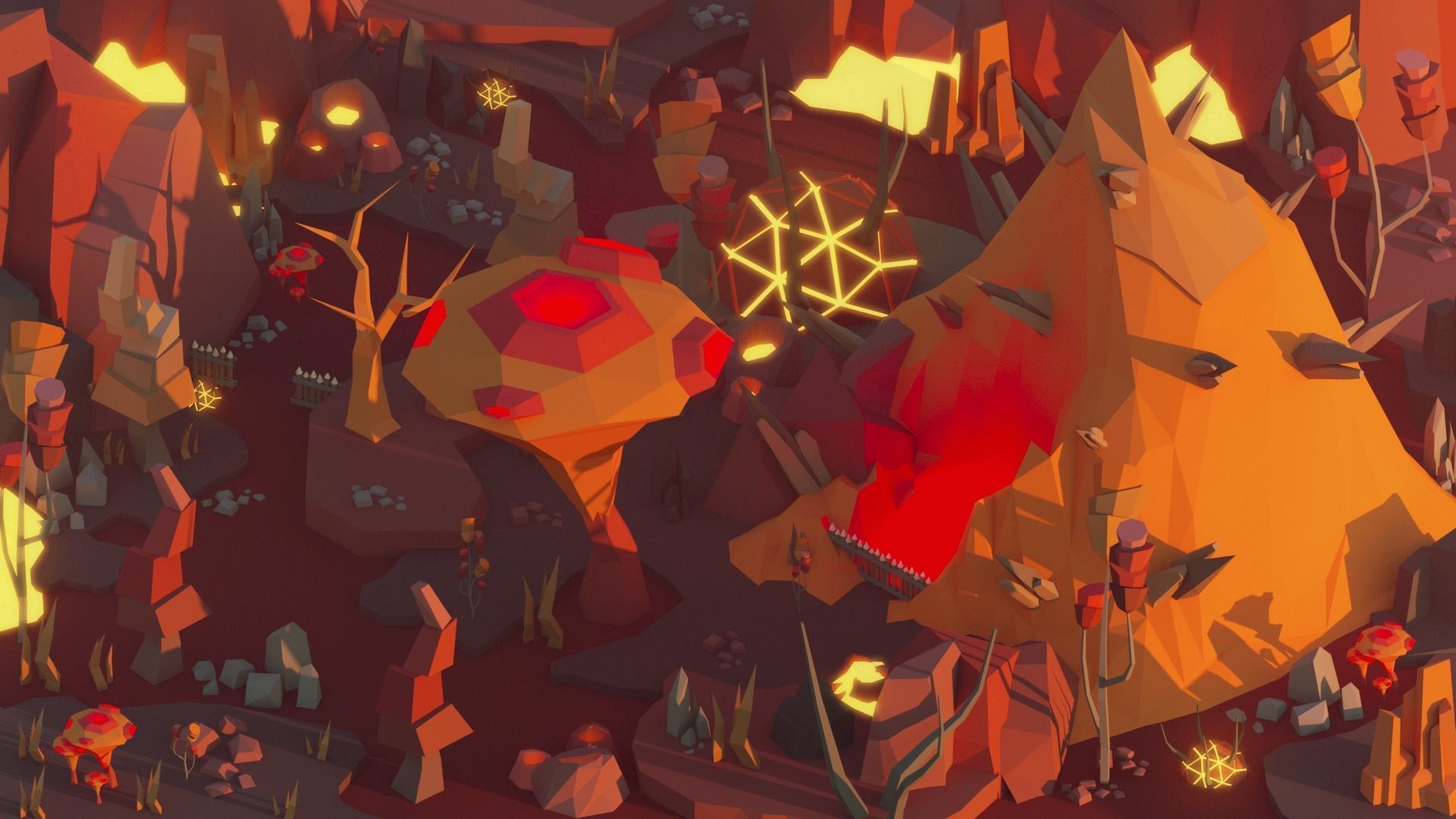 Low Poly Space Alien Worlds 3D Asset Pack Low-poly 3D model_15