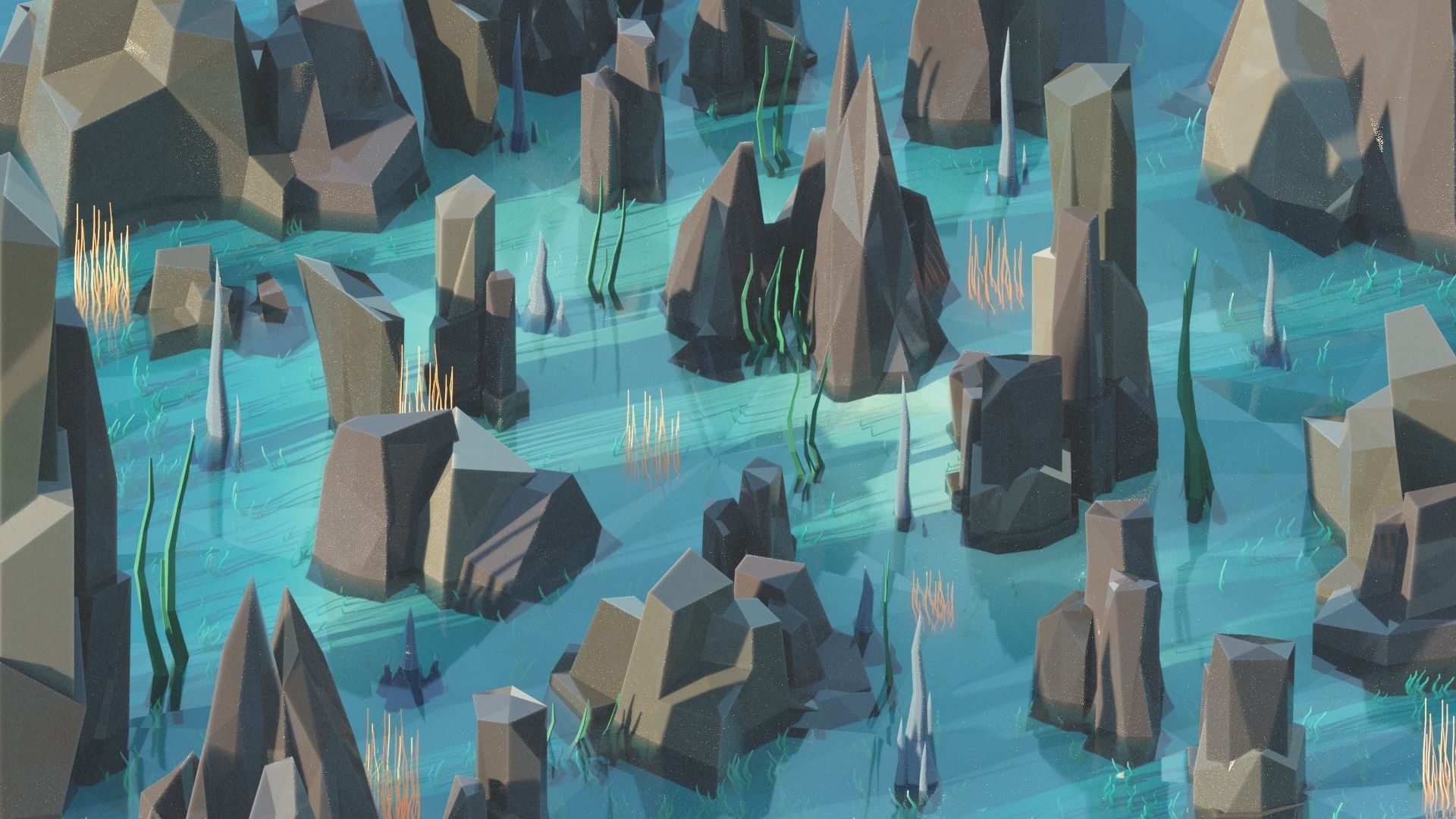 Low Poly Space Alien Worlds 3D Asset Pack Low-poly 3D model_22