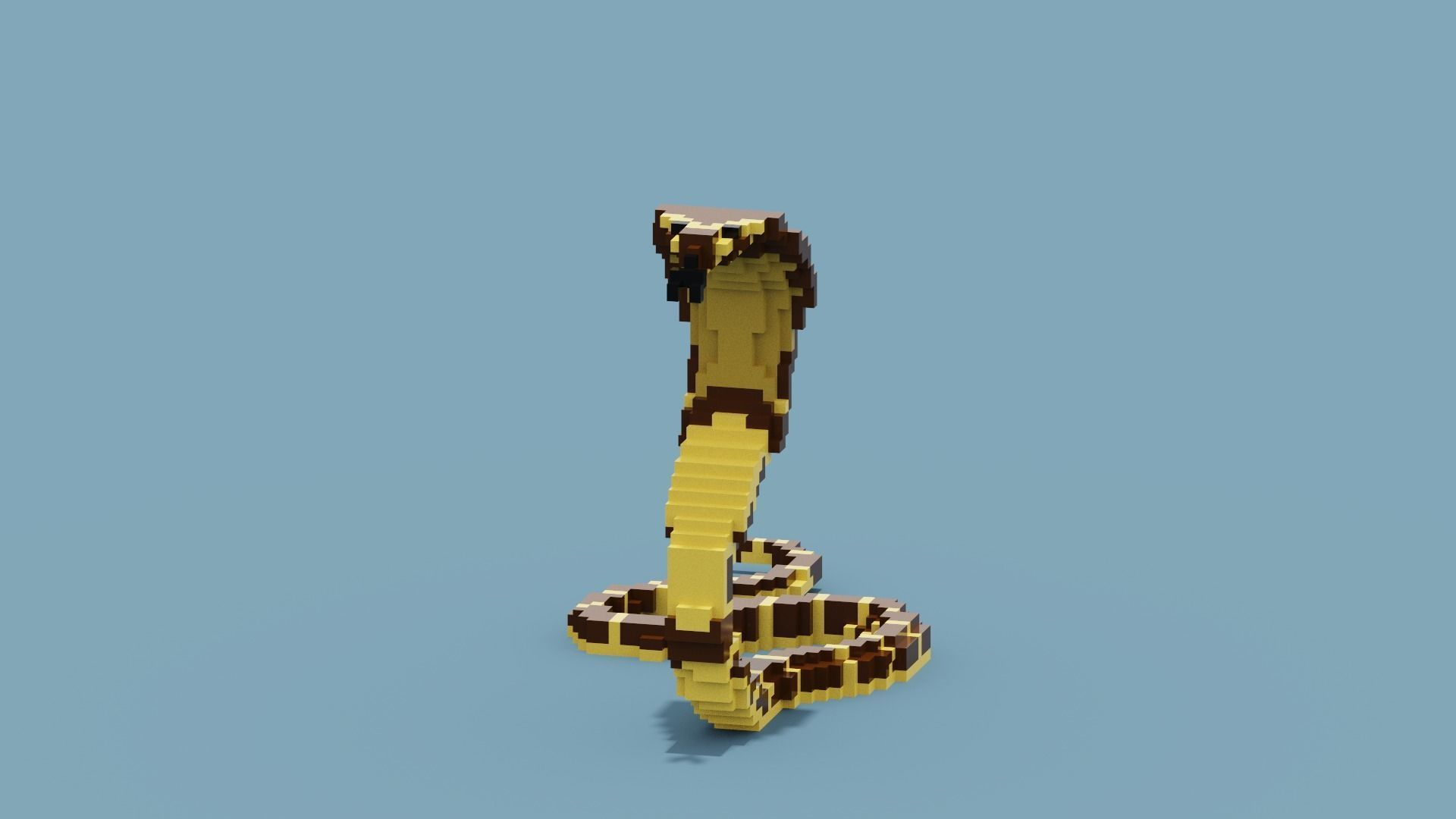 Voxel Cobra Low-poly 3D model_10