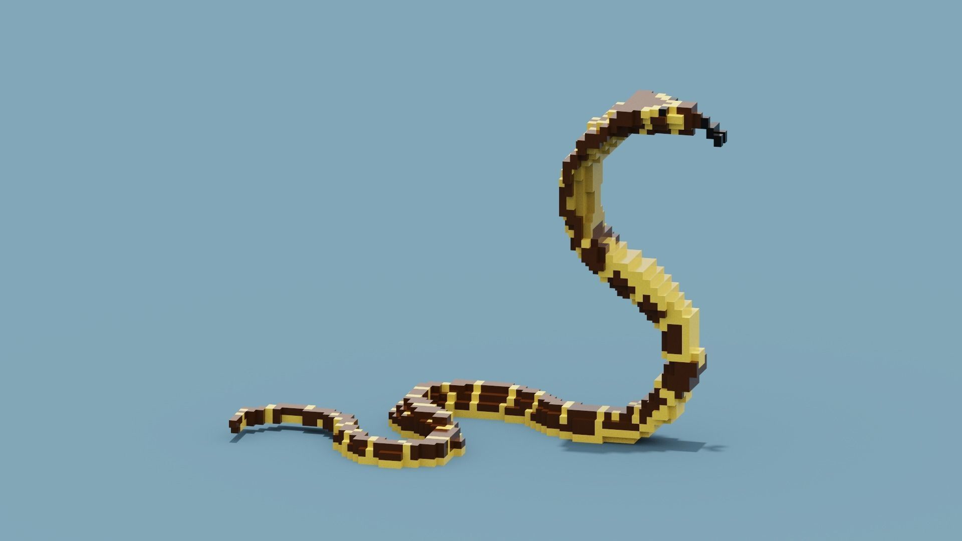 Voxel Cobra Low-poly 3D model_11
