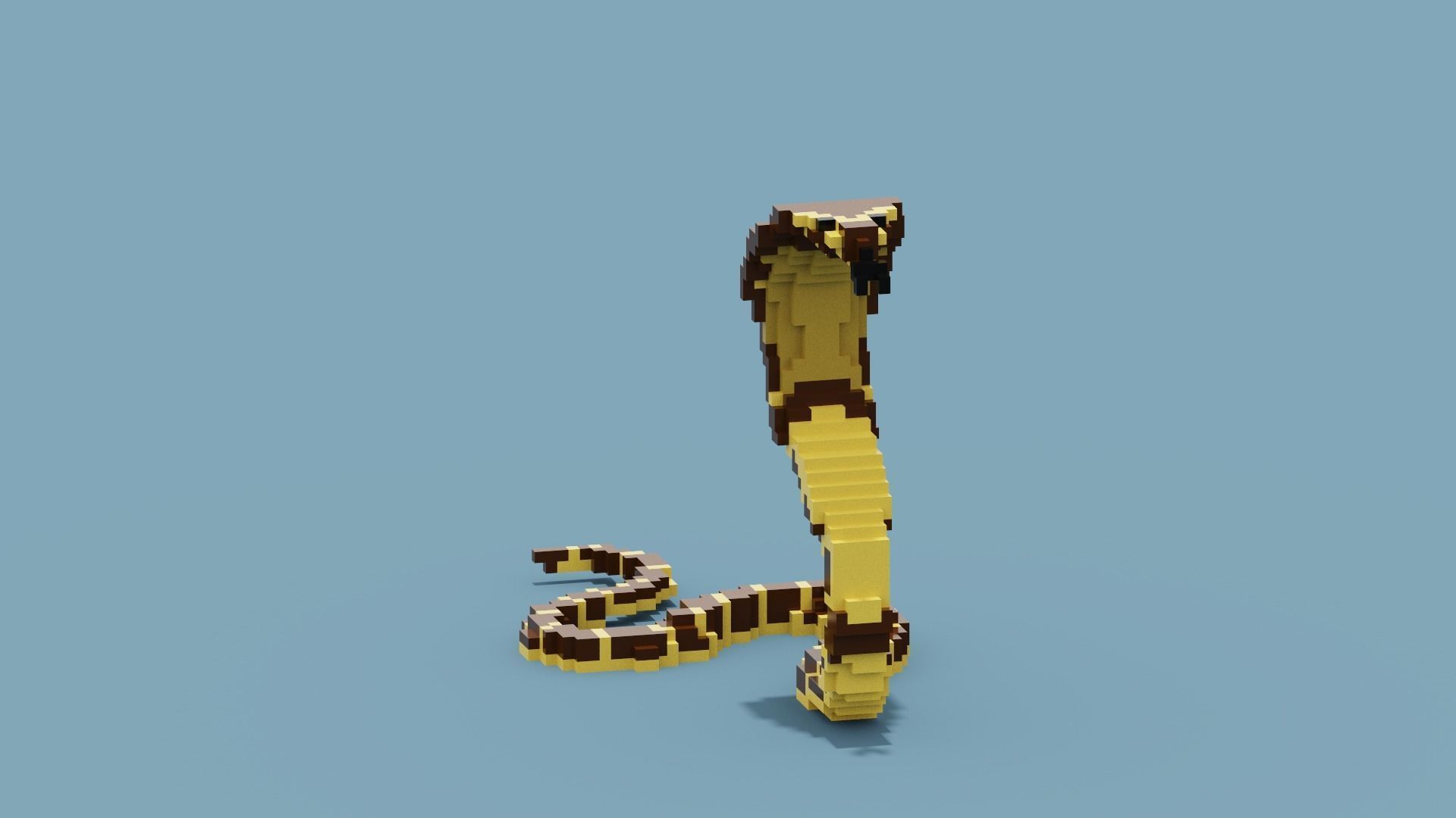 Voxel Cobra Low-poly 3D model_8