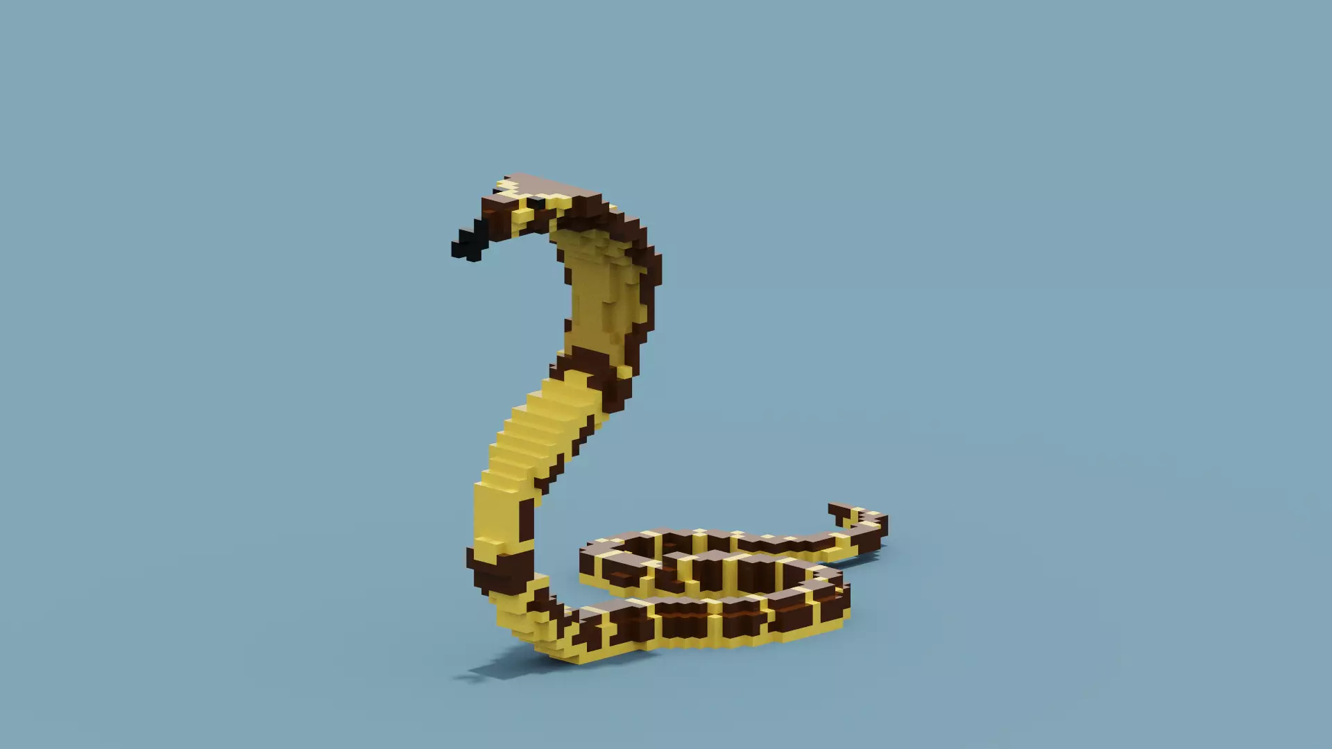 Voxel Cobra Low-poly 3D model_0