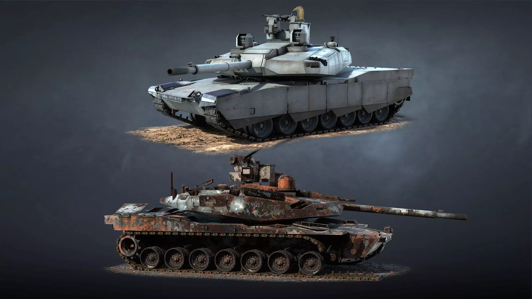 AbramsX Set military tank 3D Model Collection_0