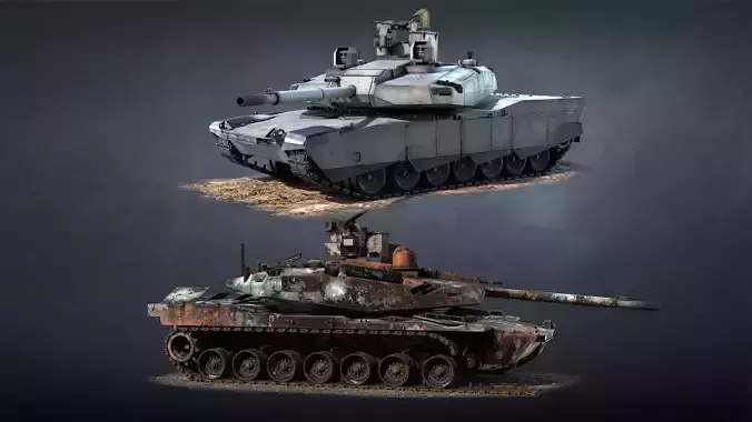 AbramsX Set military tank 3D Model Collection