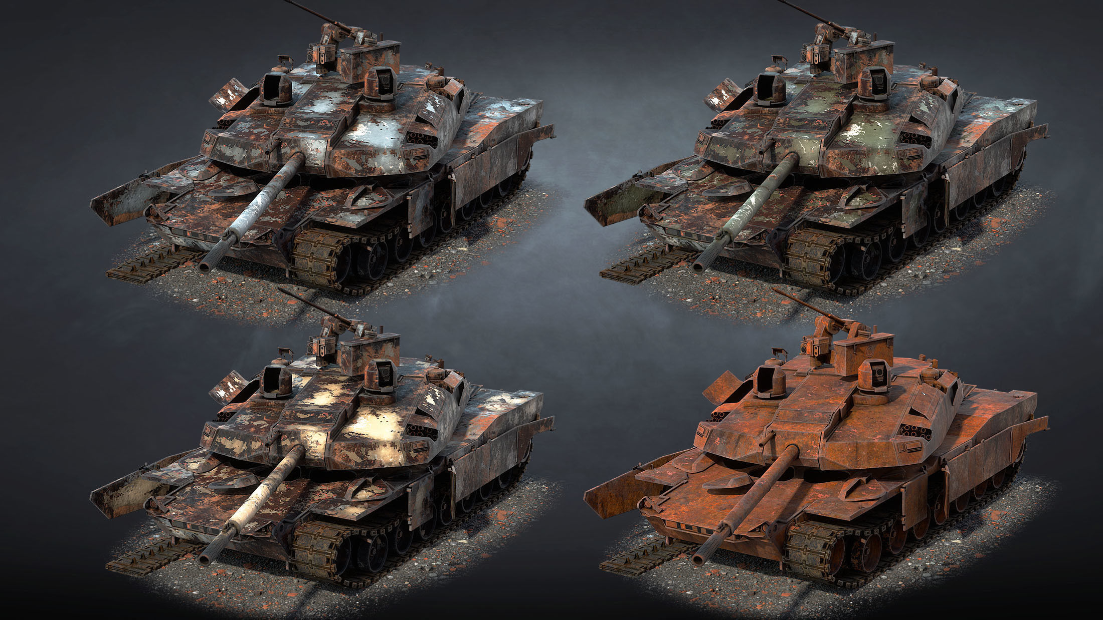 AbramsX Set military tank 3D Model Collection_25