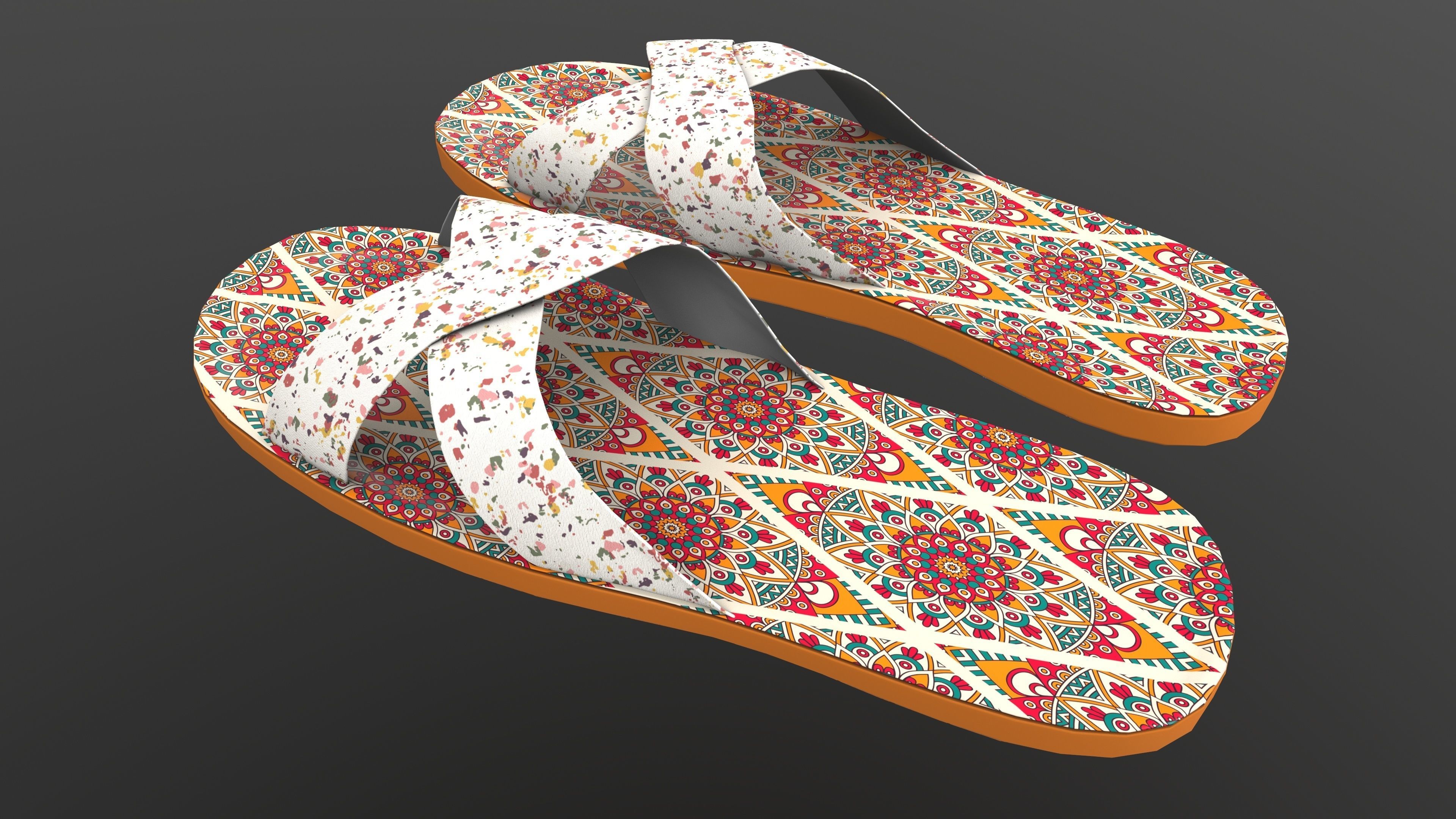 Designer Slipper 3D Model AR VR PBR Low-poly 3D model_6