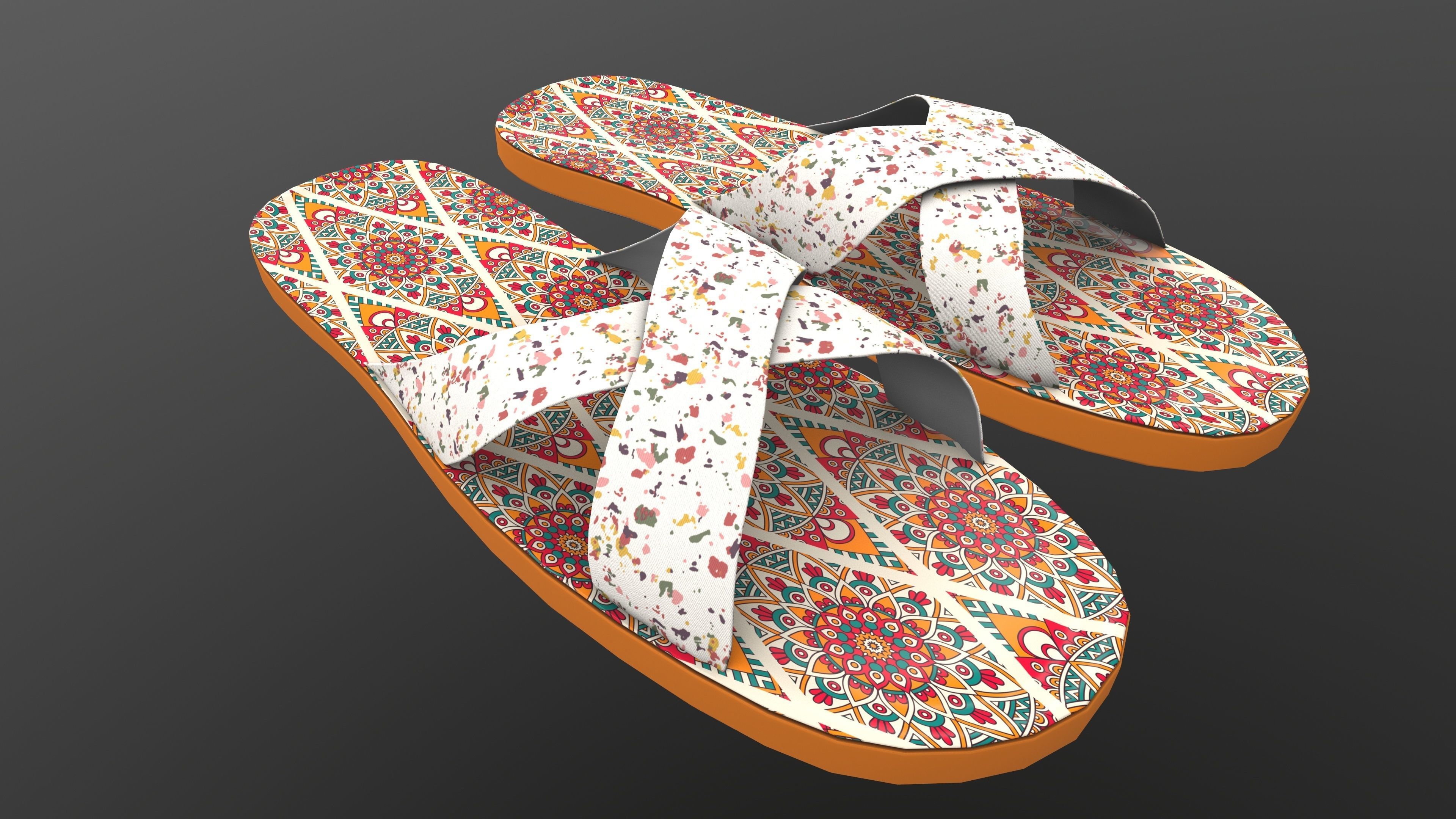 Designer Slipper 3D Model AR VR PBR Low-poly 3D model_11