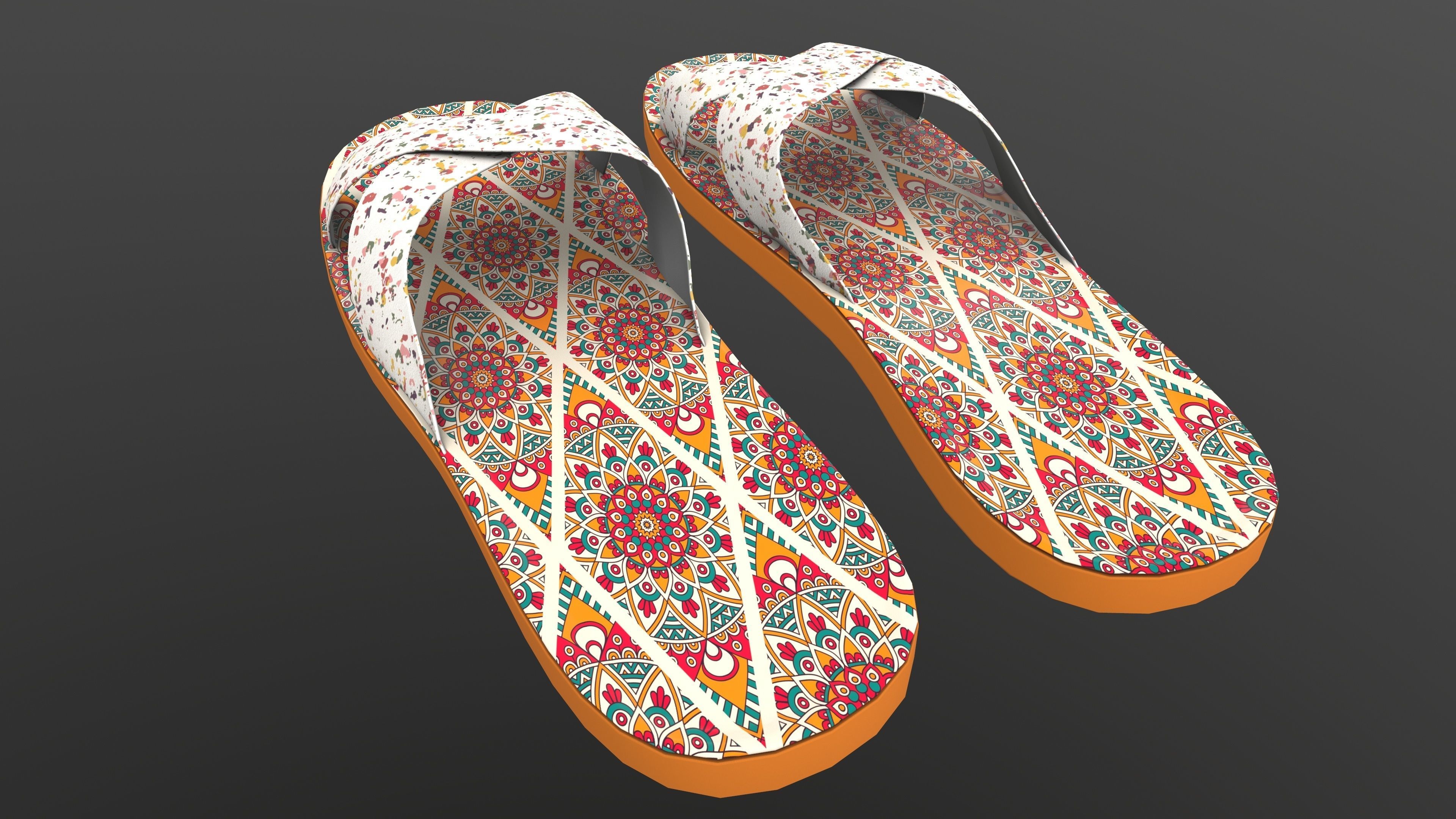 Designer Slipper 3D Model AR VR PBR Low-poly 3D model_7