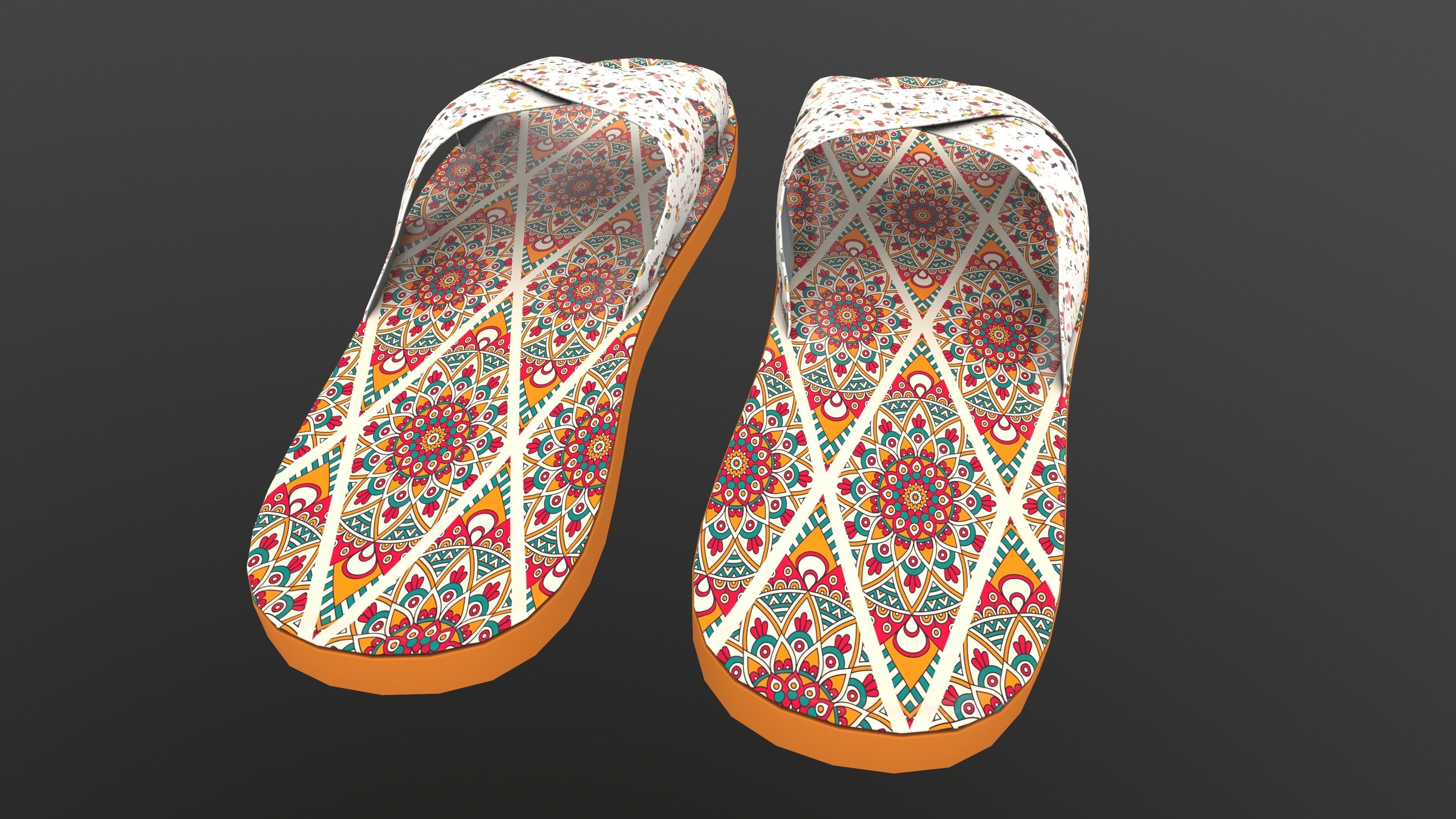 Designer Slipper 3D Model AR VR PBR Low-poly 3D model_8
