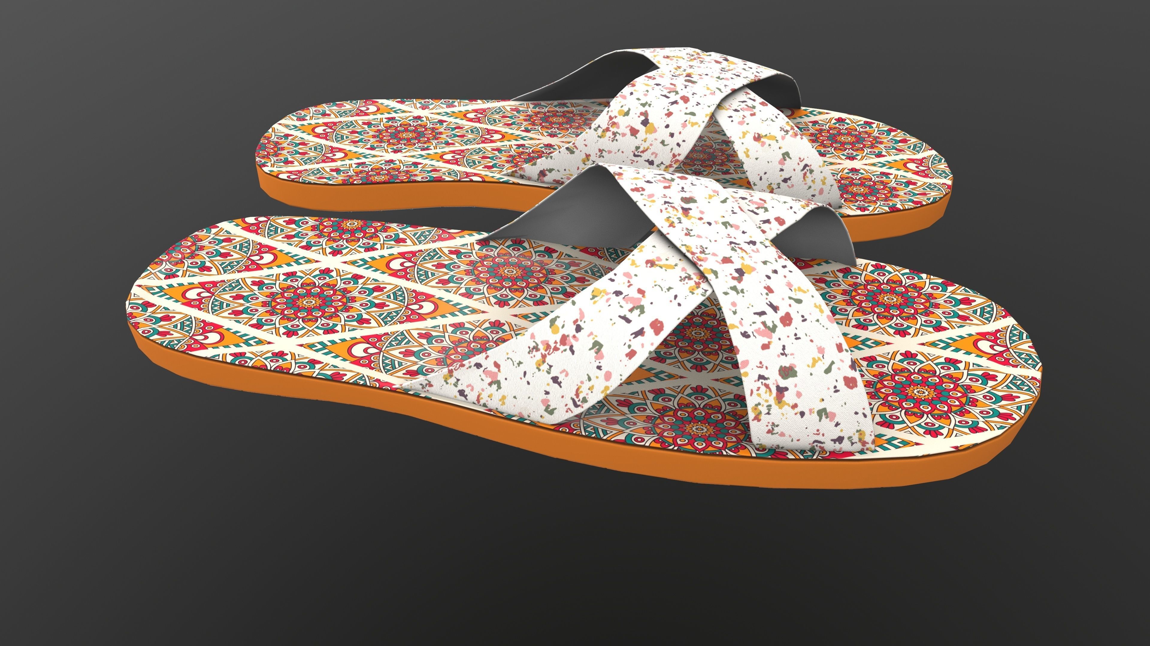 Designer Slipper 3D Model AR VR PBR Low-poly 3D model_10