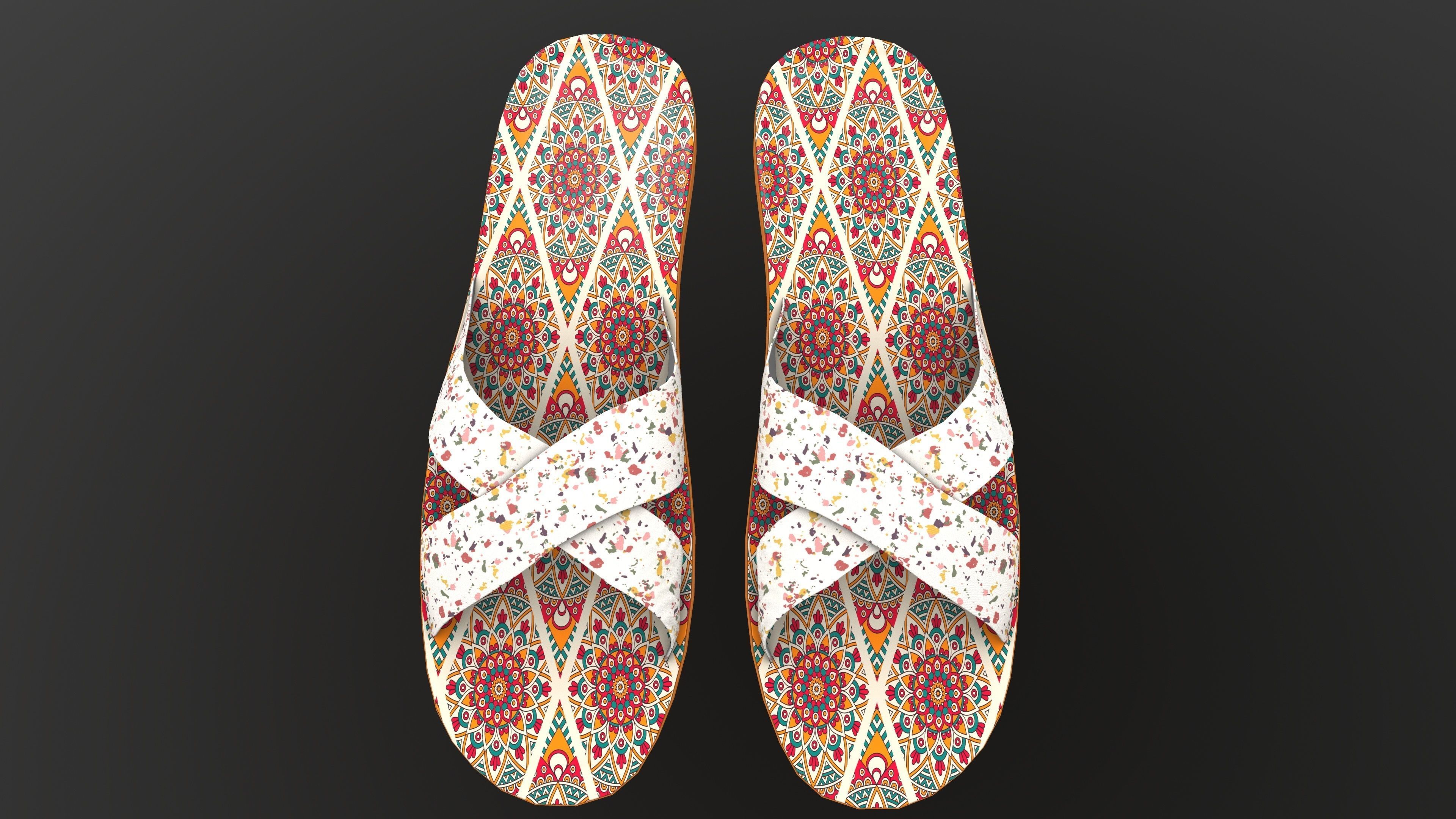 Designer Slipper 3D Model AR VR PBR Low-poly 3D model_15