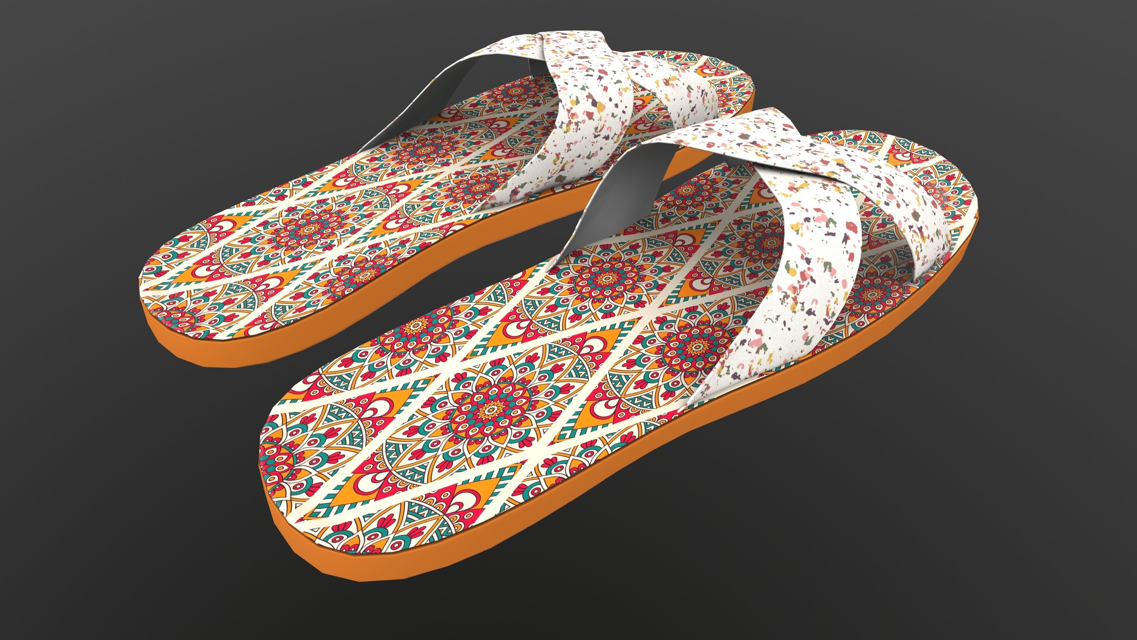 Designer Slipper 3D Model AR VR PBR Low-poly 3D model_9